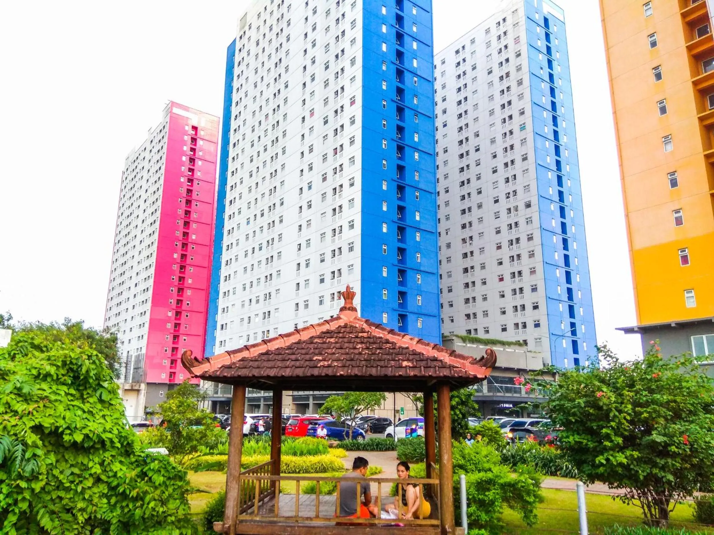 Property building in Homey and Relaxing 2BR Green Pramuka City Apartment By Travelio