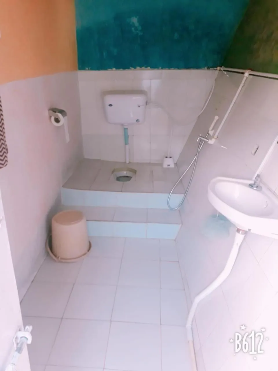 Toilet in Quaint Wood Cottage