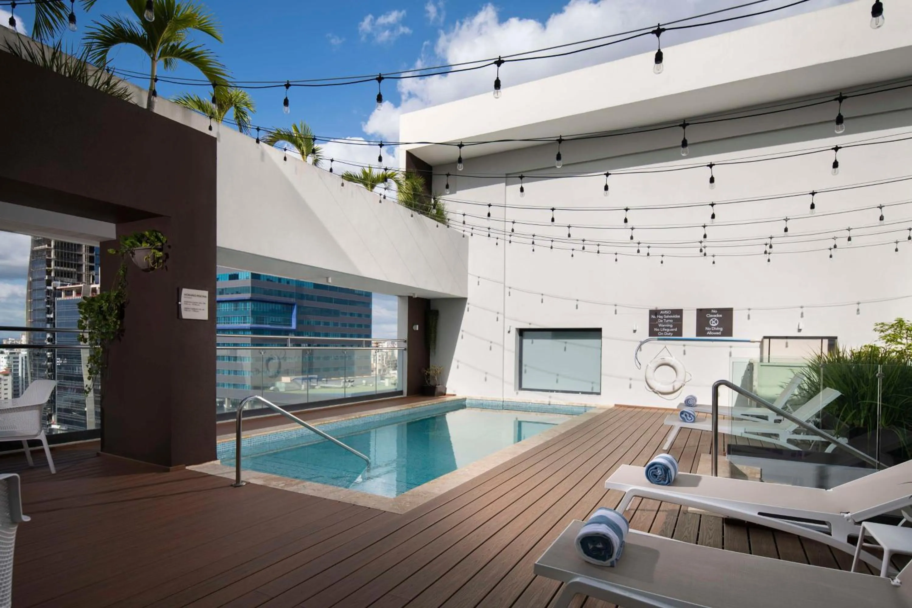 Pool view in Homewood Suites By Hilton Santo Domingo