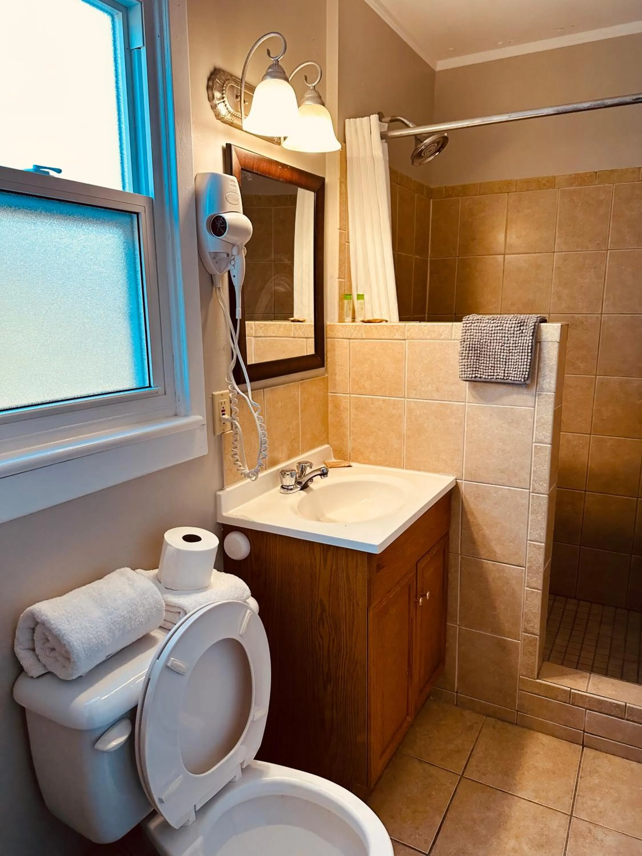 Bathroom in Lakeview Motel & Cottage