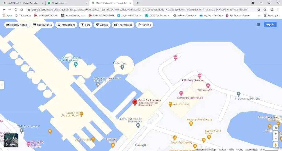 Location in Mabul Backpackers