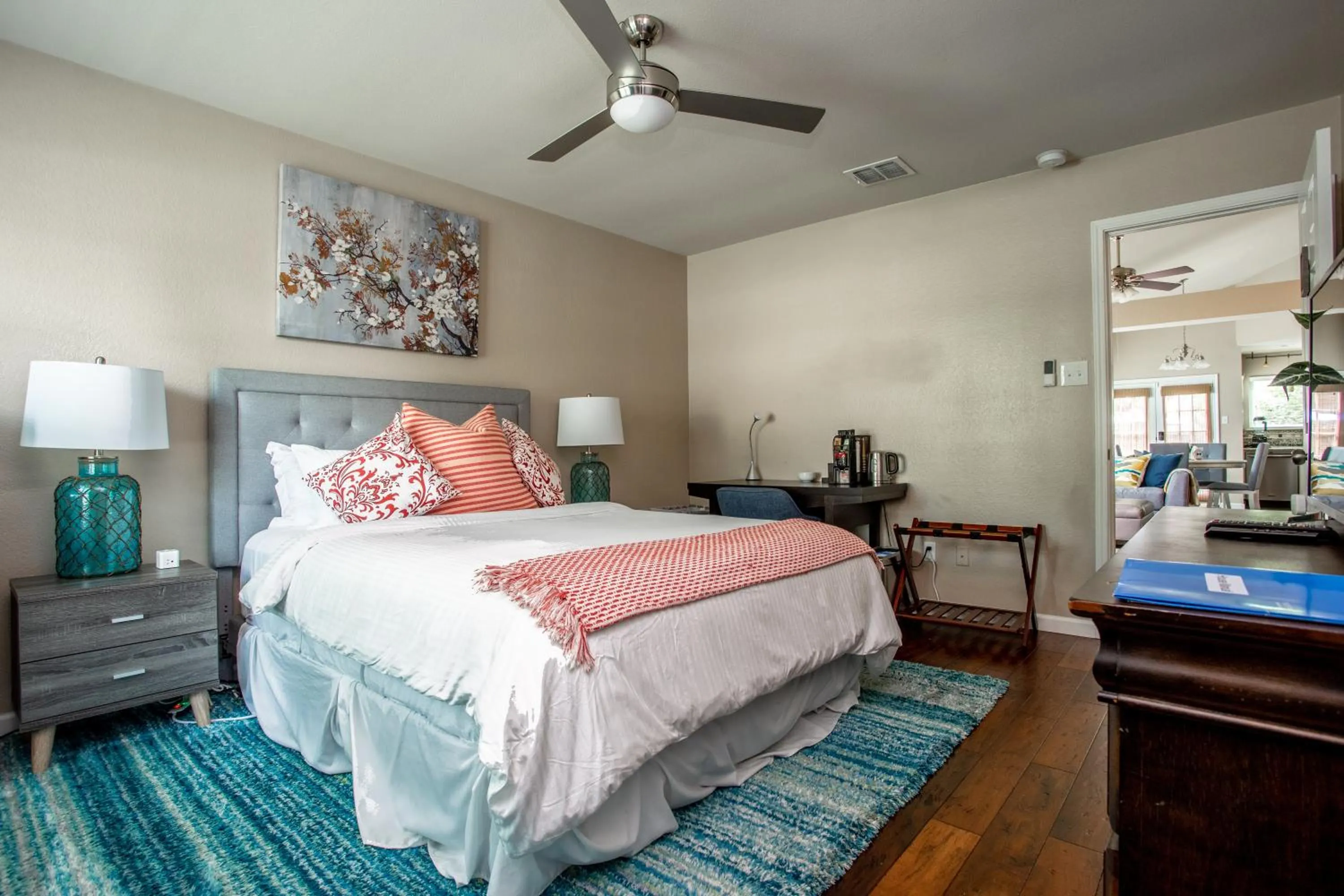 Photo of the whole room, Bed in Comfortable, Family and Business Friendly 2BD/2BA House in North Austin