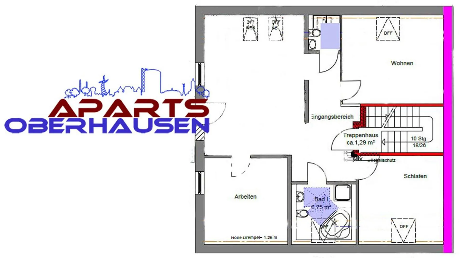 Floor plan in Aparts Oberhausen