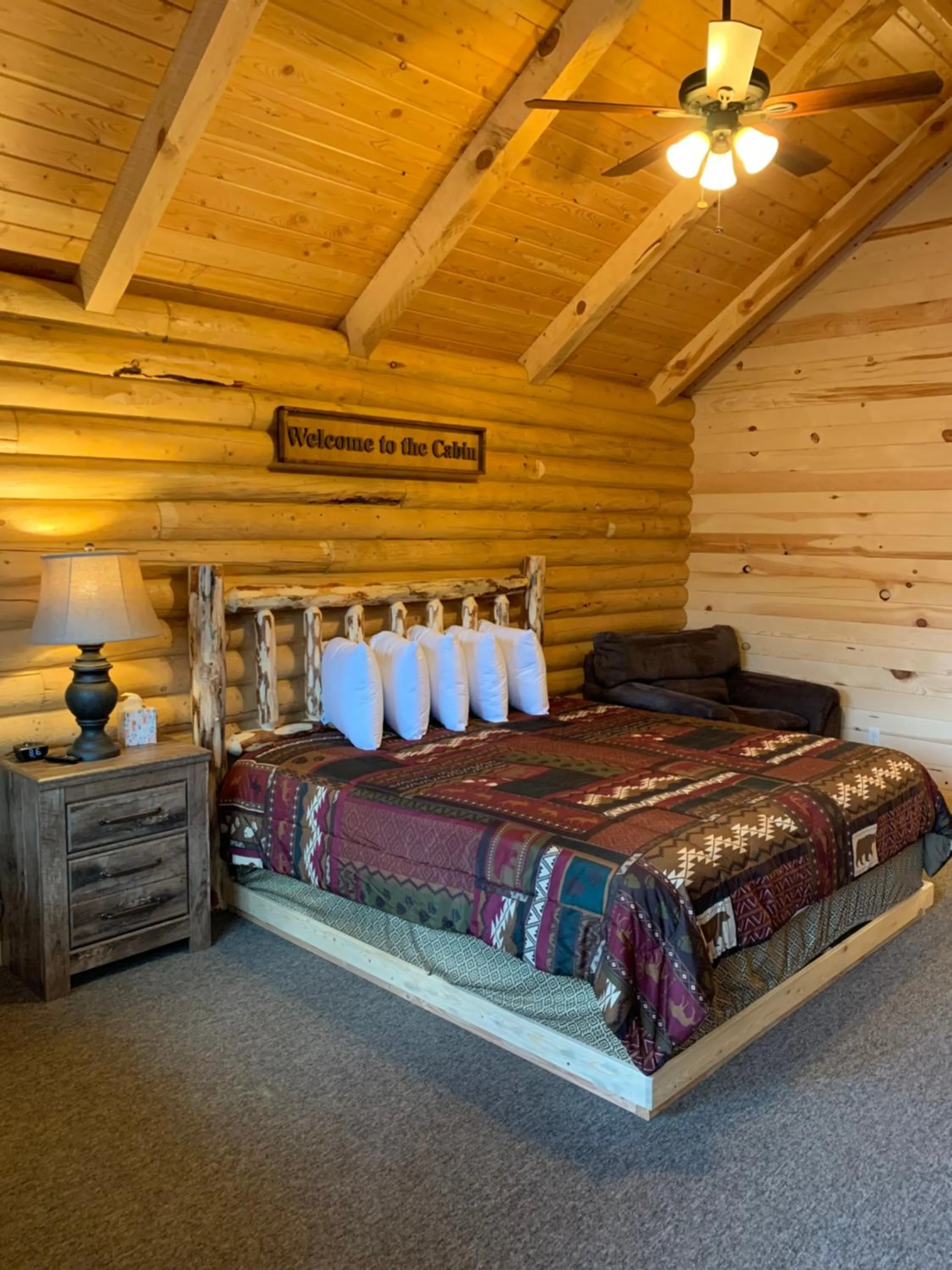 Bed in Countryside Cabins