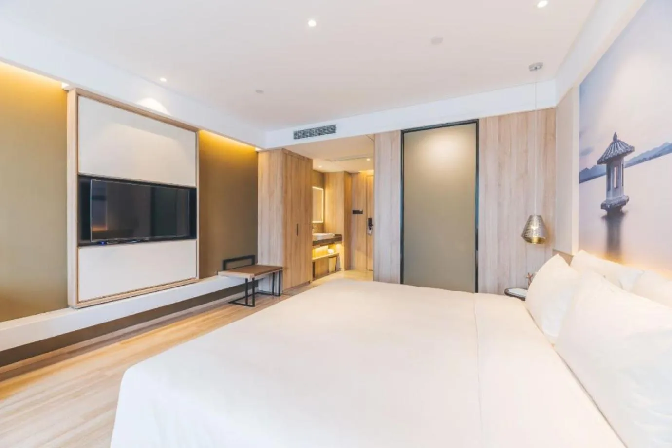 Bed in Atour Hotel (Hangzhou West Lake Cultural Square)