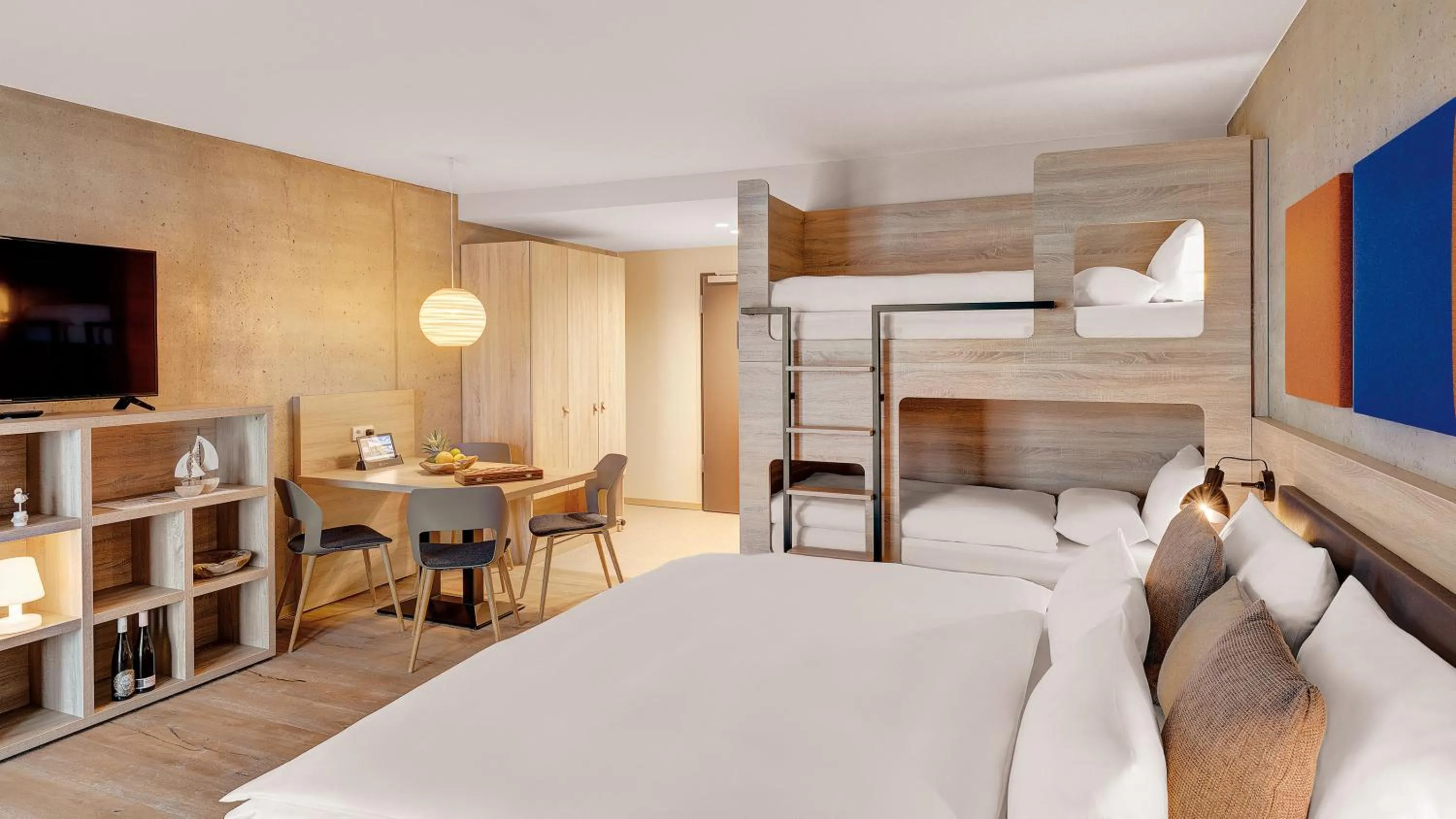 Photo of the whole room, Bed in Die Sandburg