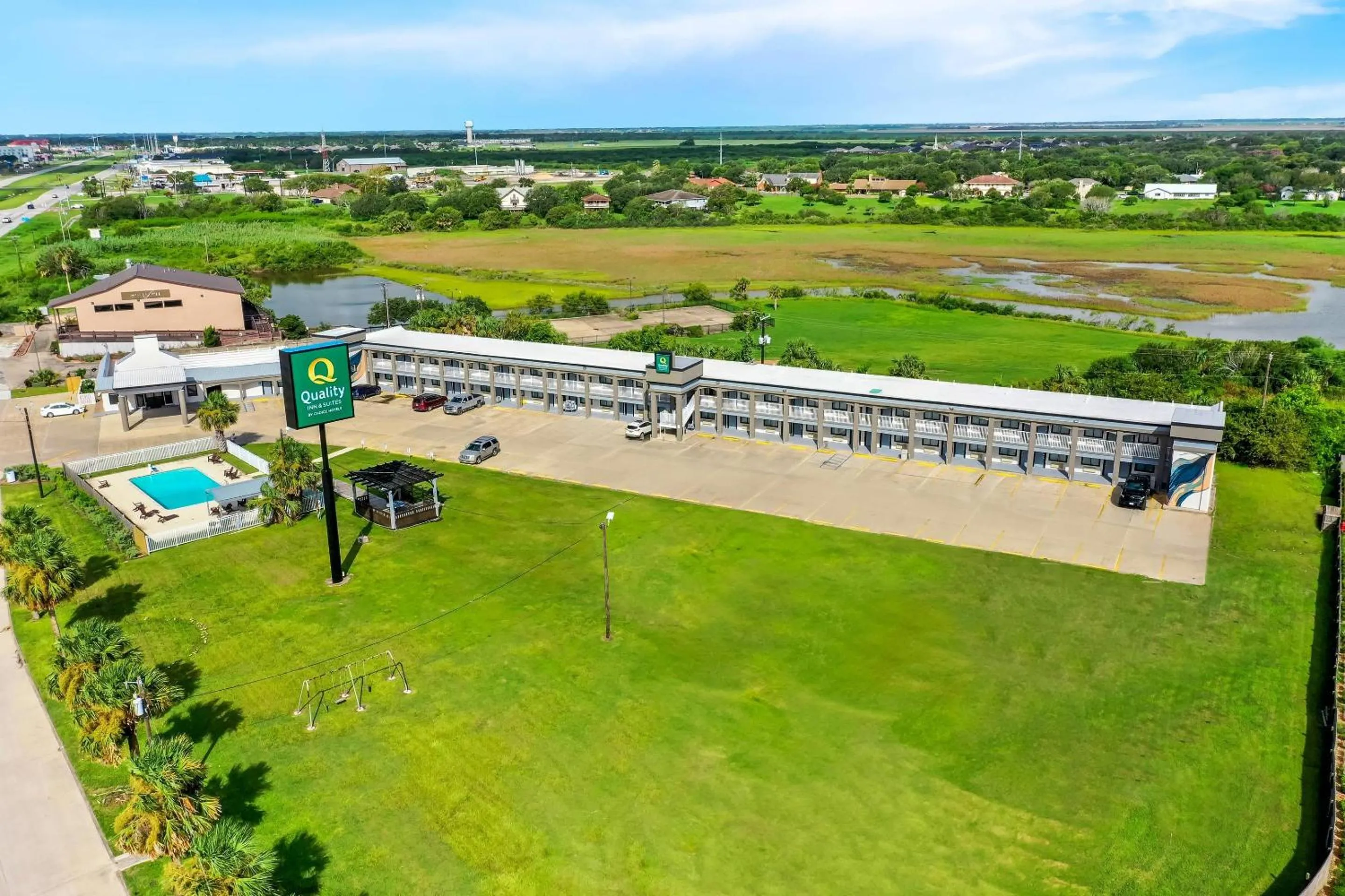Property building in Quality Inn & Suites Port Lavaca near Lighthouse Beach