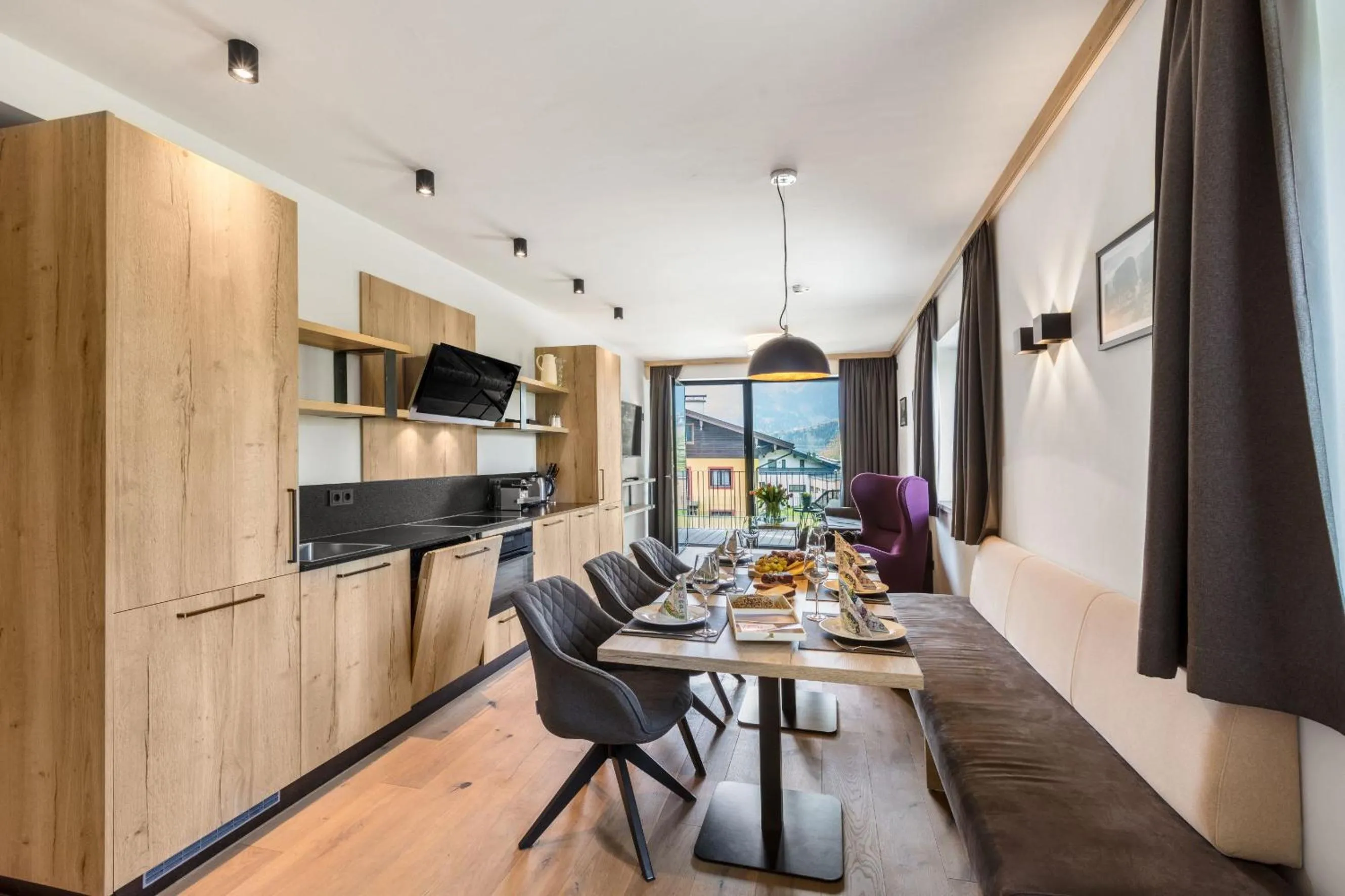 Living room in Emma Deluxe Aparthotel direkt beim Skibus