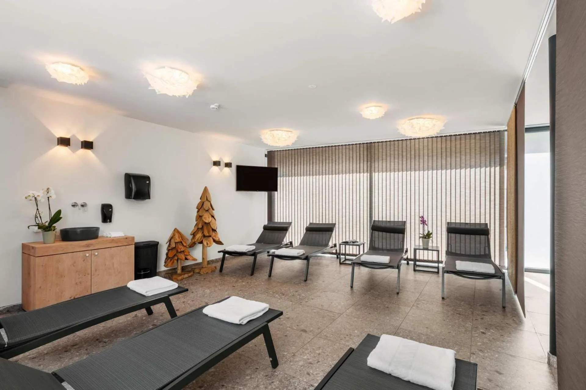 Sauna in Emma Deluxe Aparthotel direkt beim Skibus