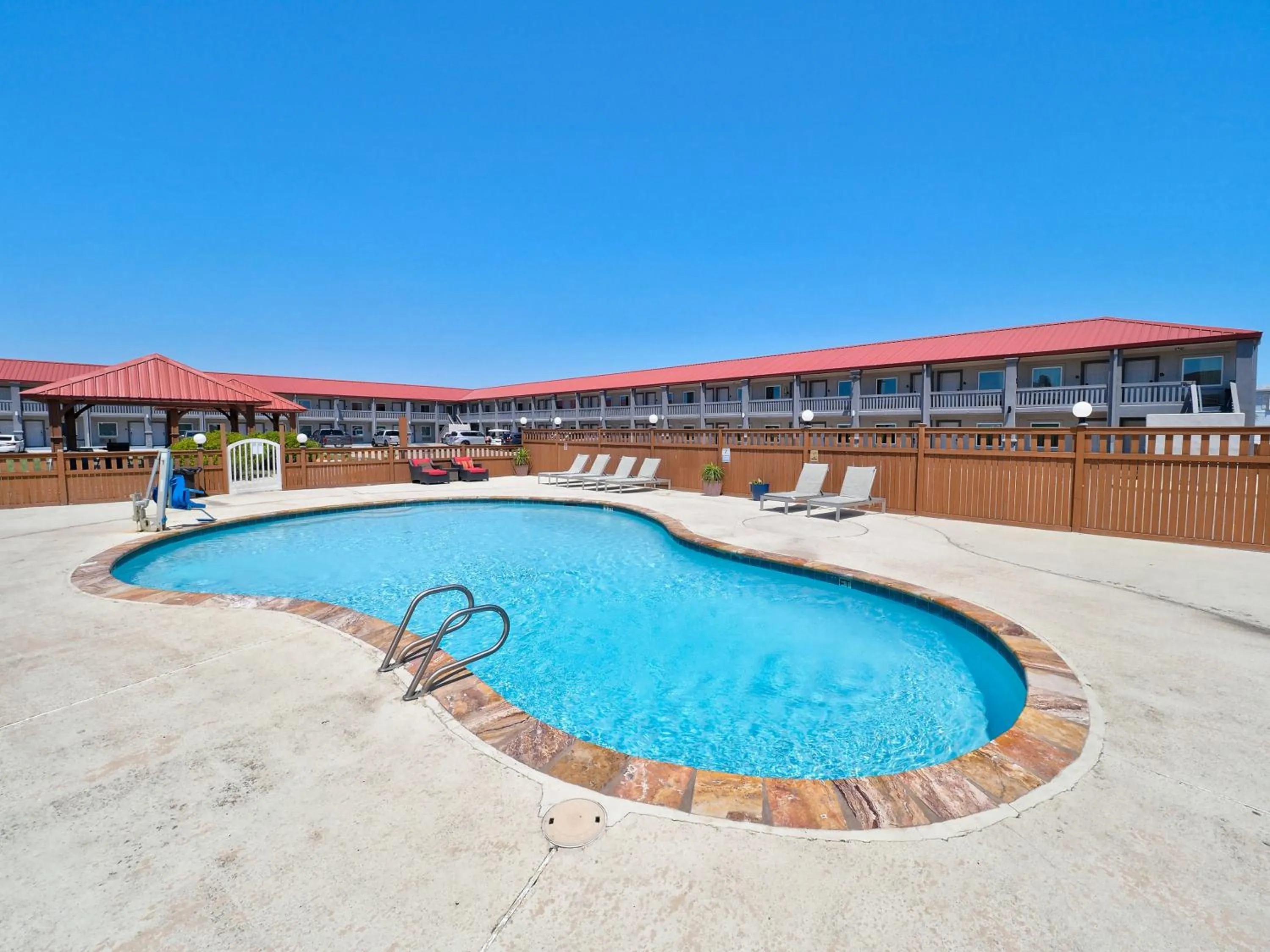 Swimming pool in Ocean's Edge Hotel, Port Aransas,TX
