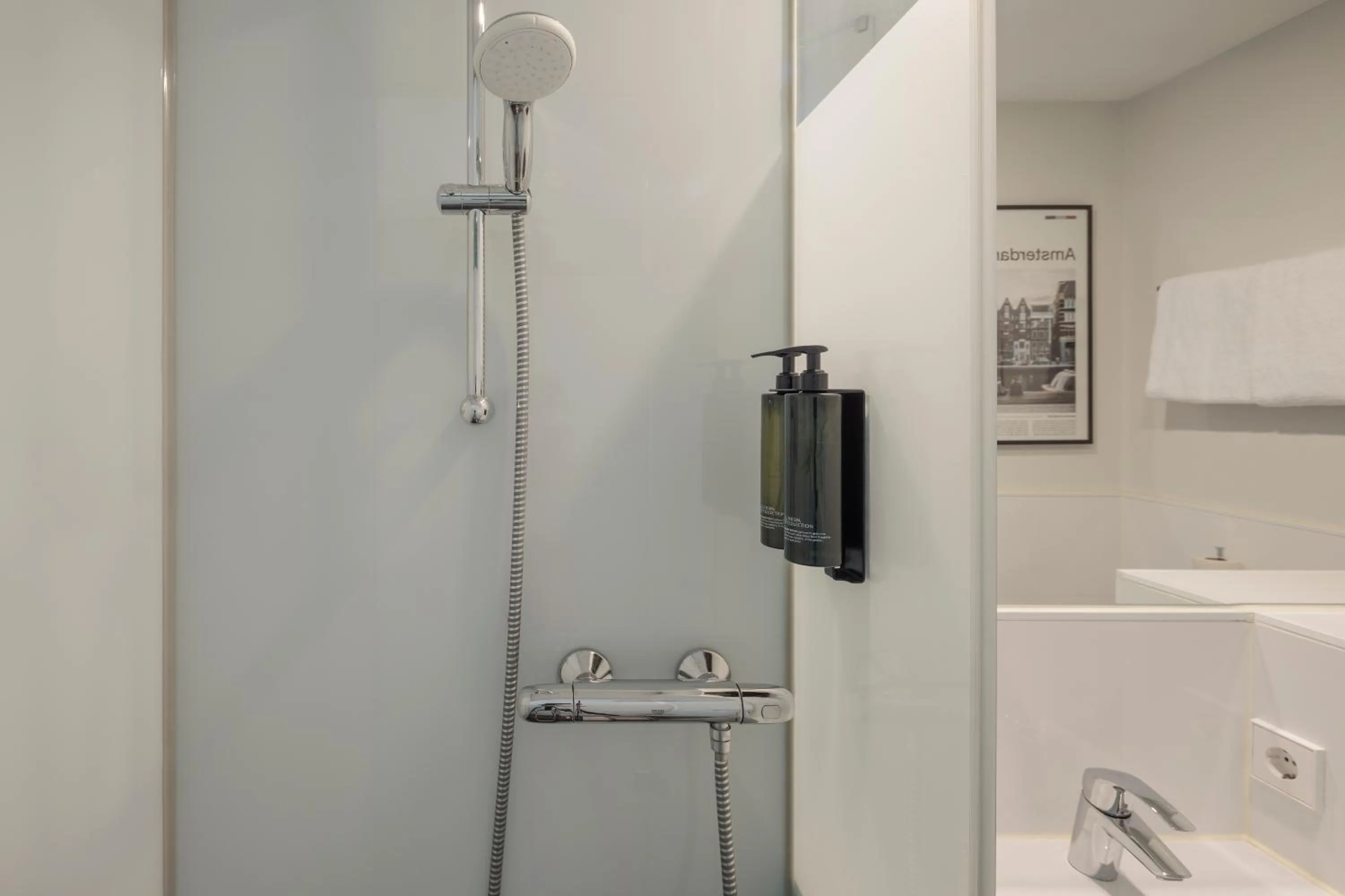 Shower in Maxhotel Amsterdam Airport Schiphol - Recently Renovated
