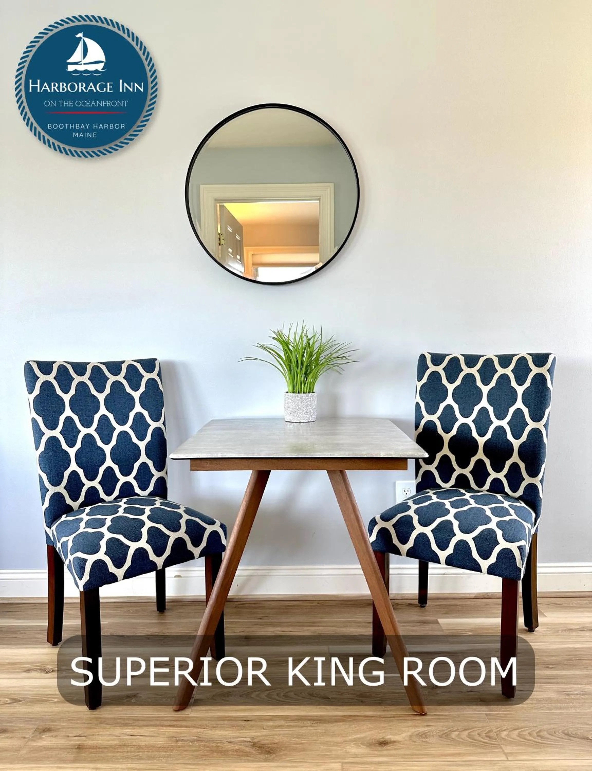 Dining area in Harborage Inn on the Oceanfront