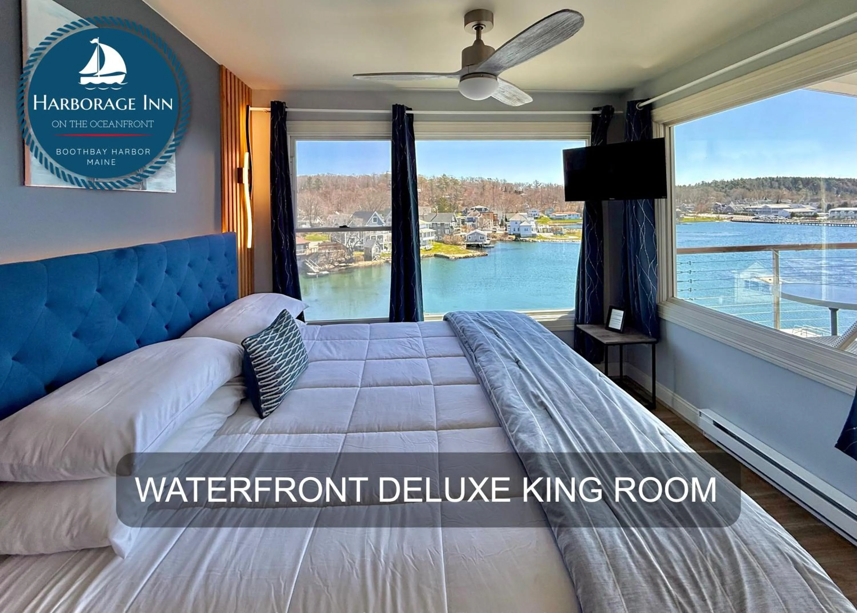 View (from property/room), Bed in Harborage Inn on the Oceanfront