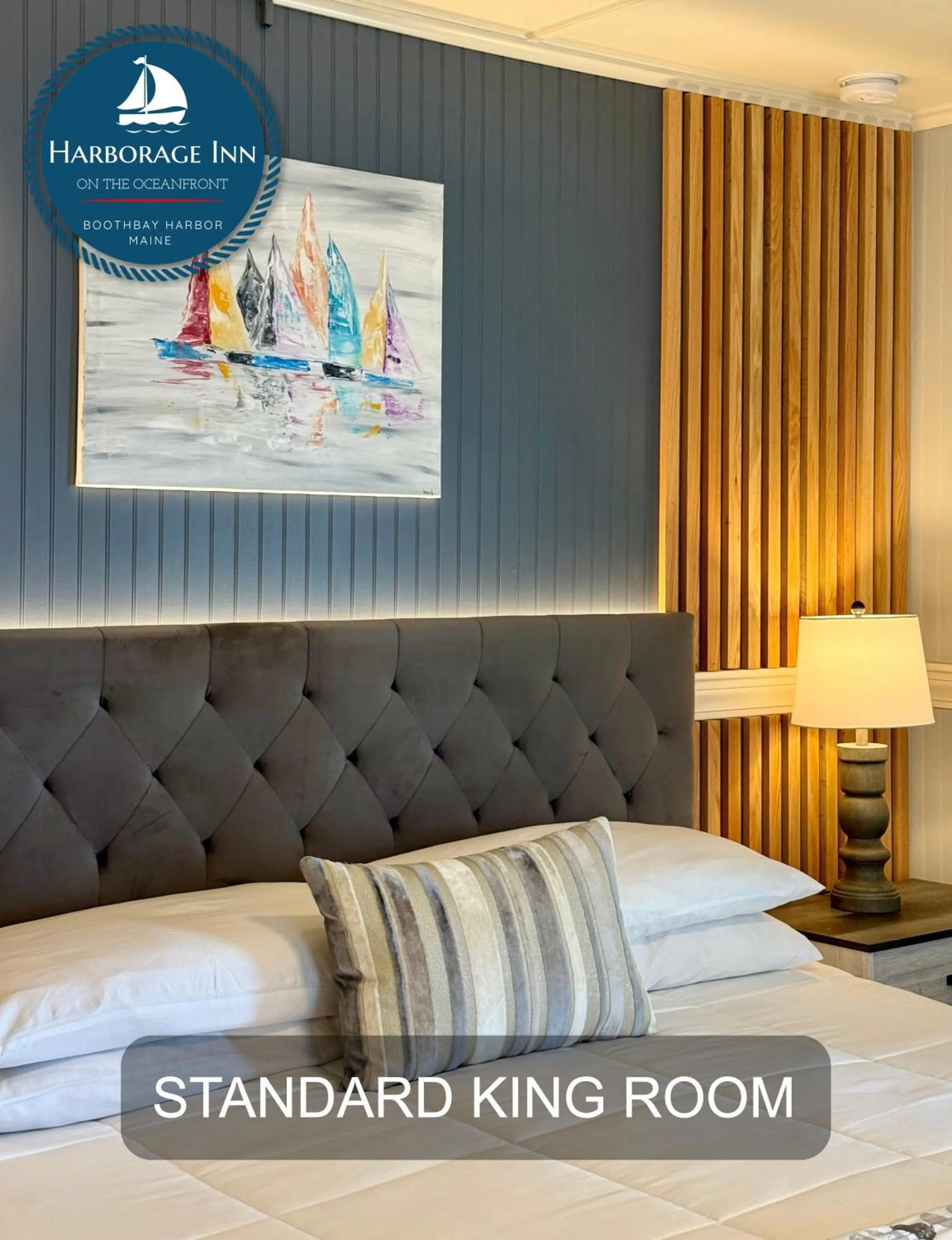 Bed in Harborage Inn on the Oceanfront