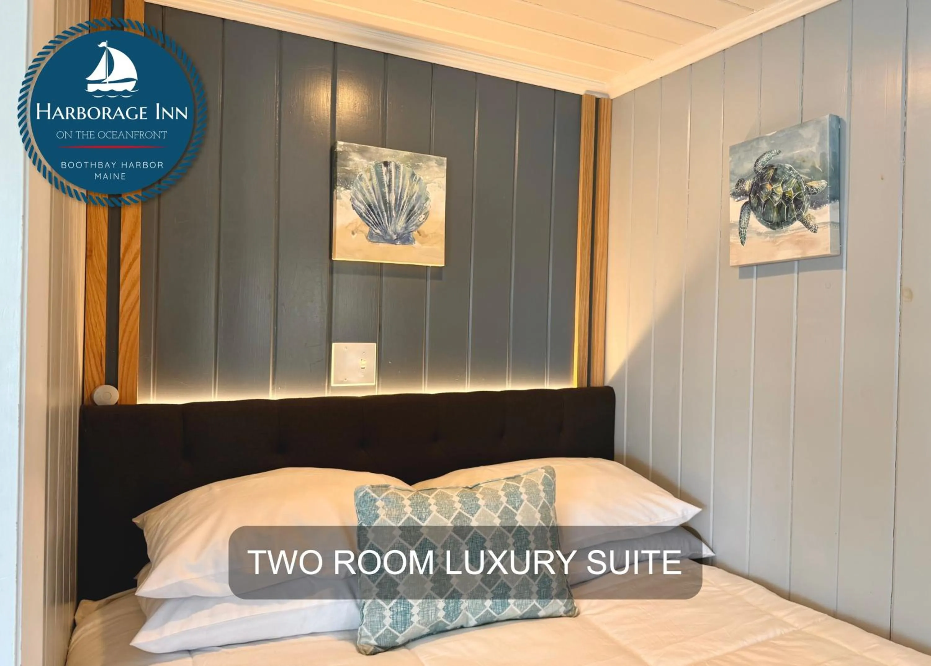 Decorative detail, Bed in Harborage Inn on the Oceanfront