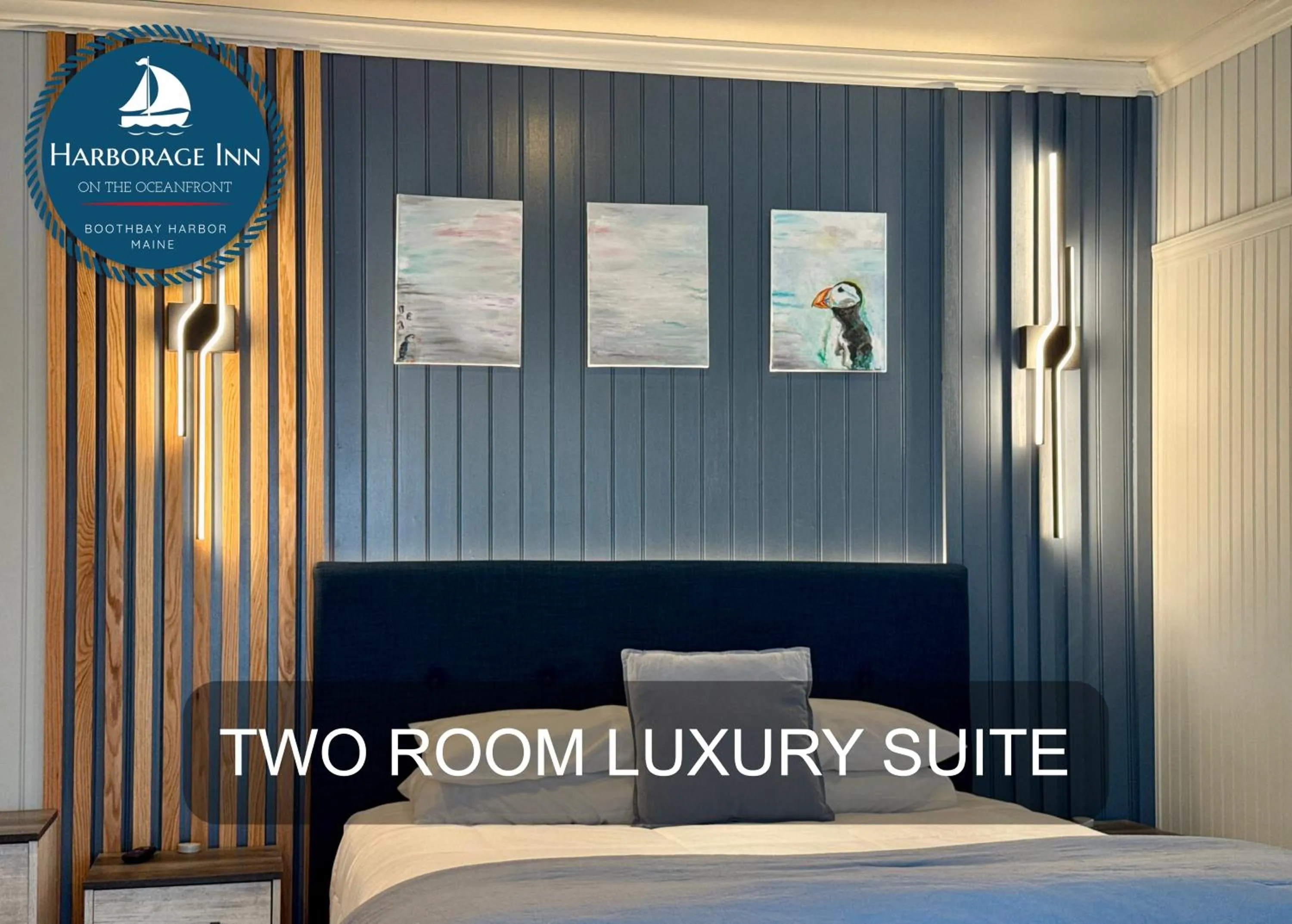 Bed in Harborage Inn on the Oceanfront