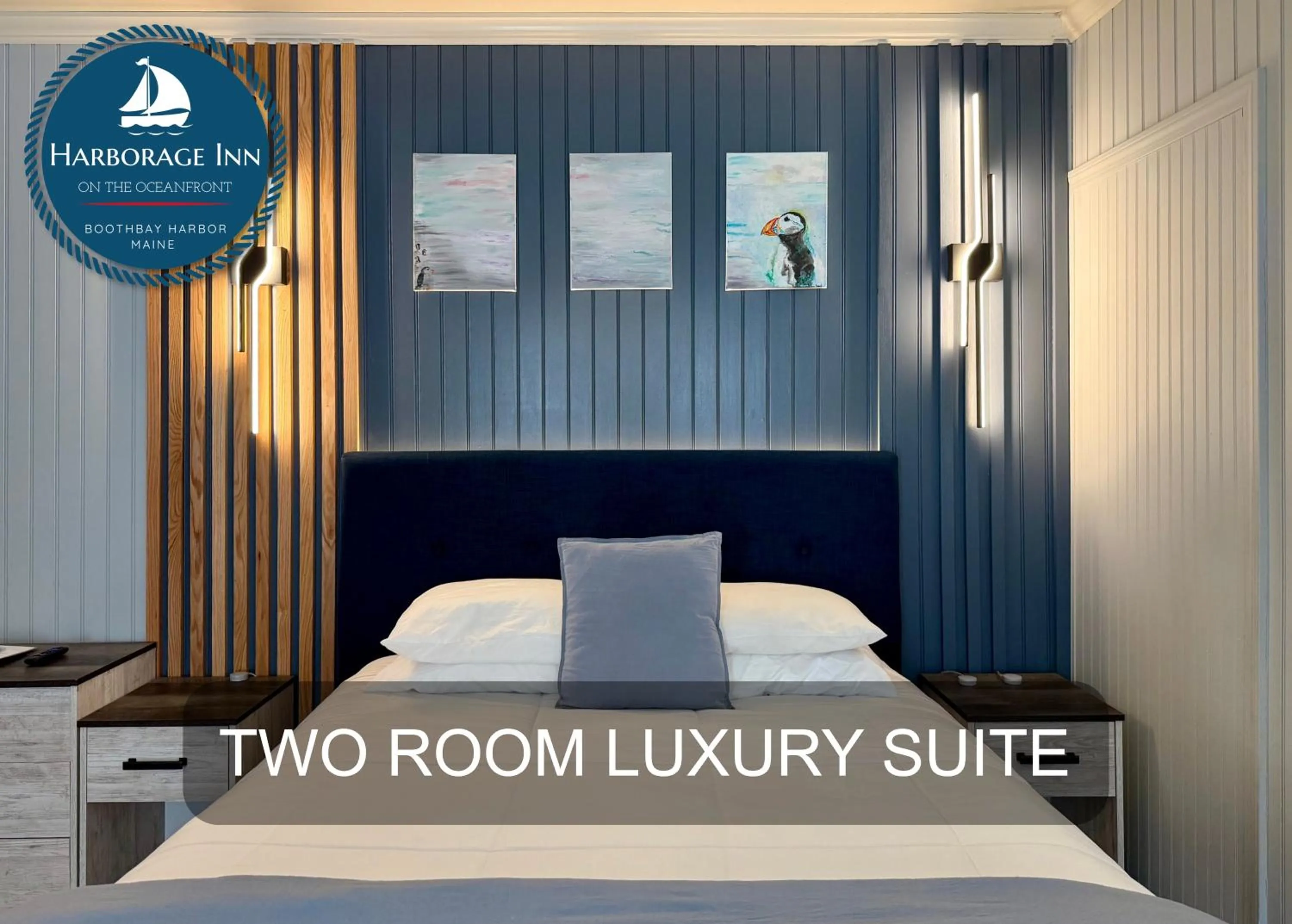 Bed in Harborage Inn on the Oceanfront