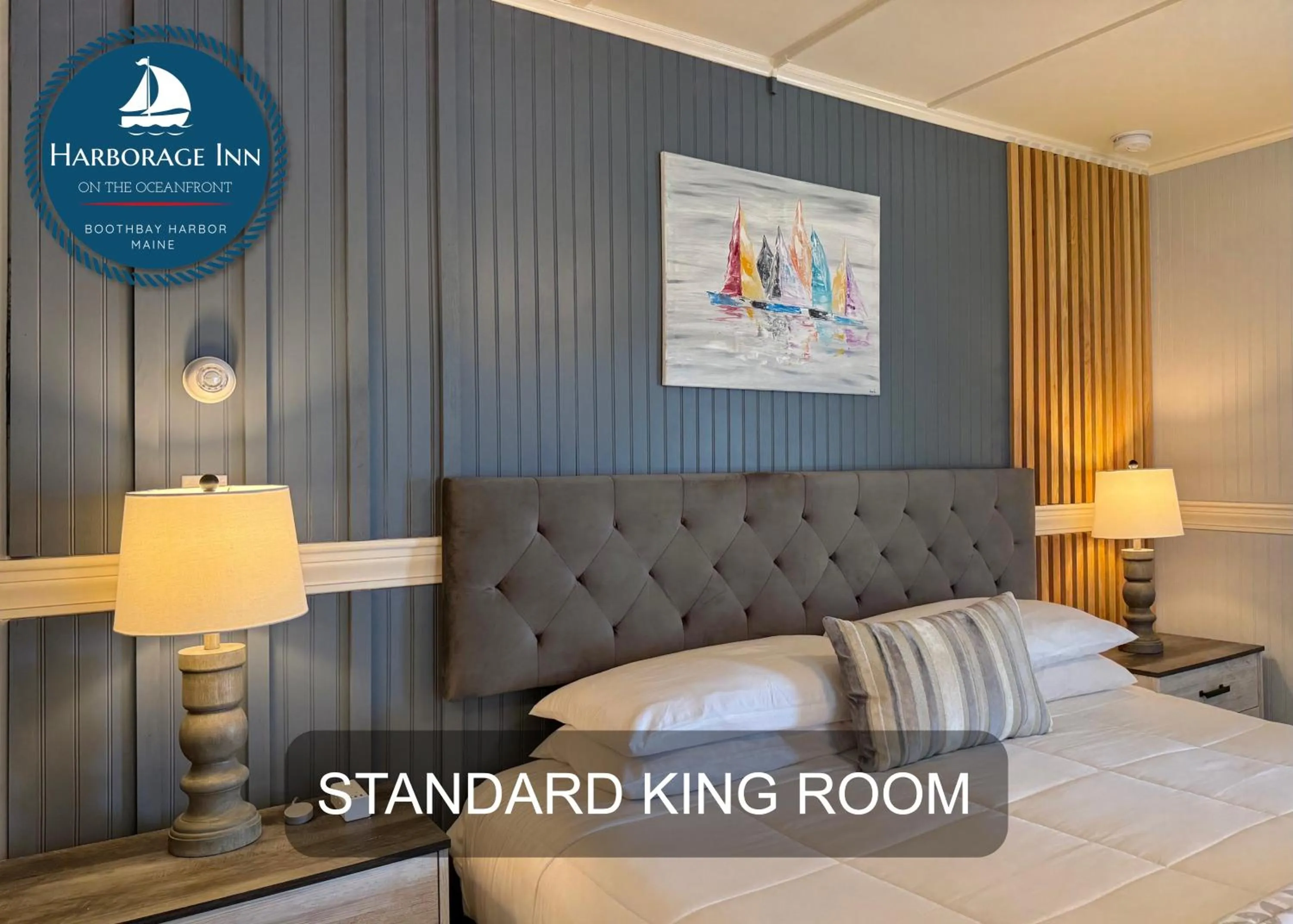 Bed in Harborage Inn on the Oceanfront