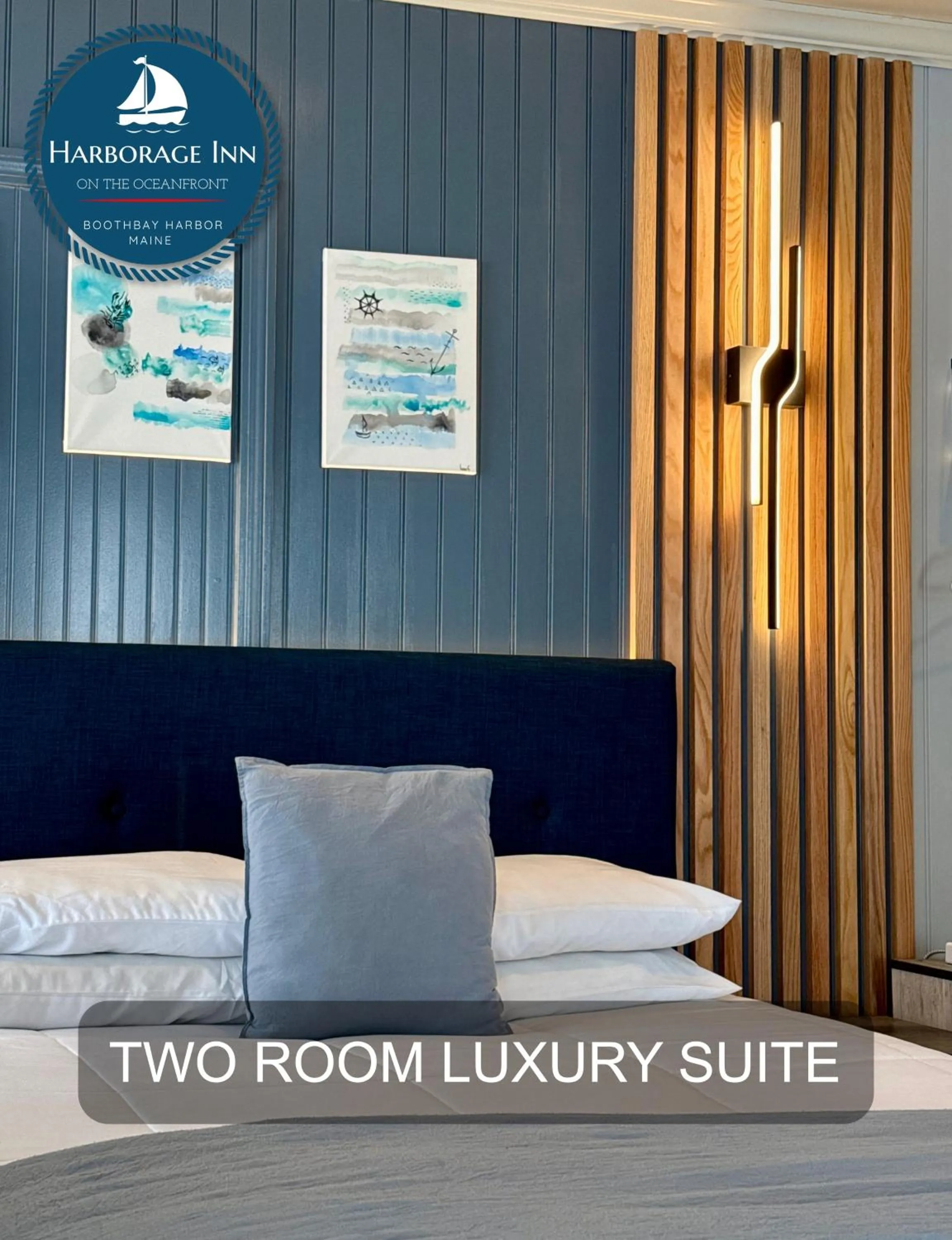 Bed in Harborage Inn on the Oceanfront