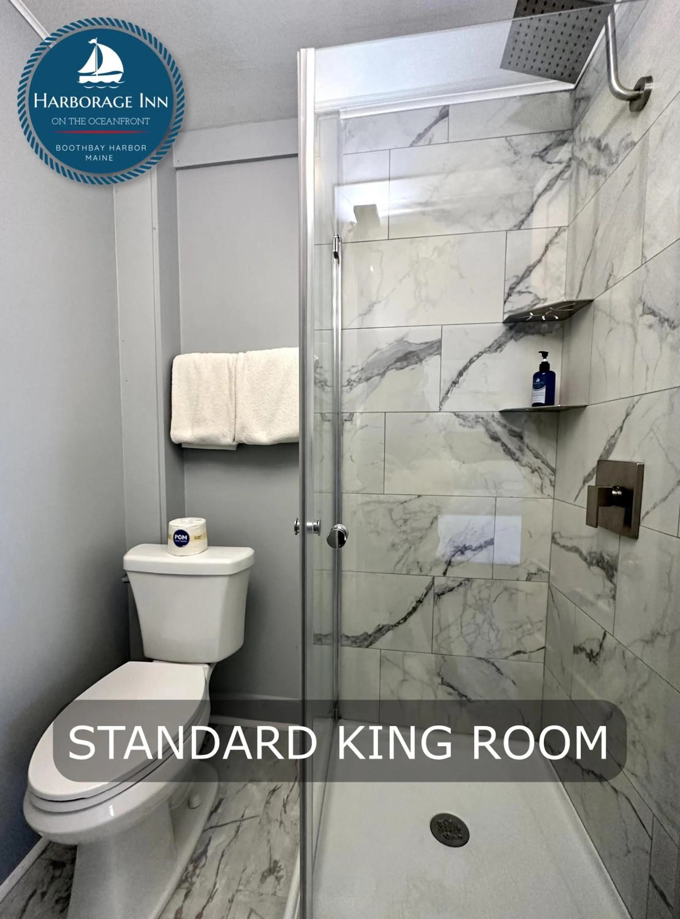 Shower in Harborage Inn on the Oceanfront