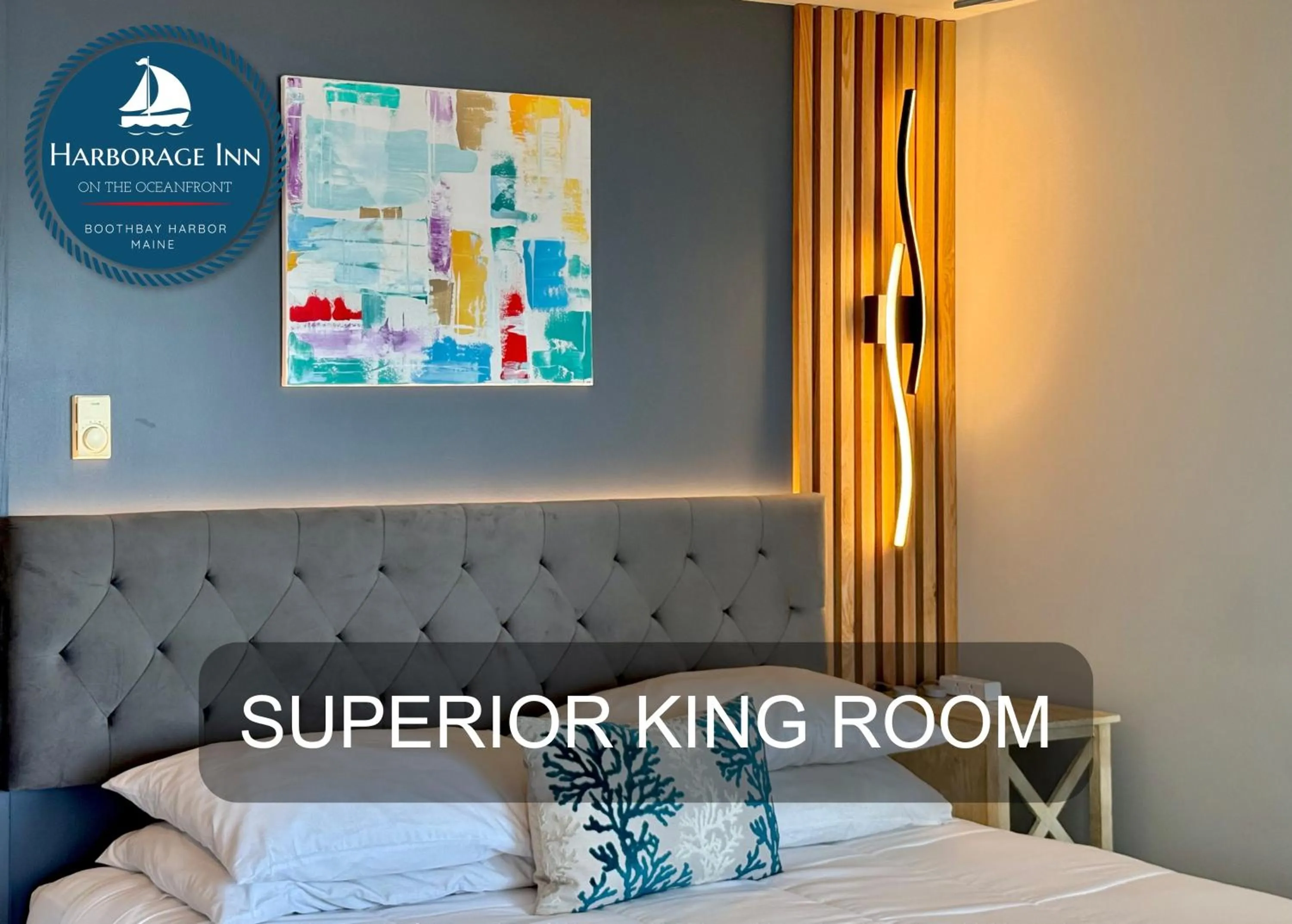 Bed in Harborage Inn on the Oceanfront