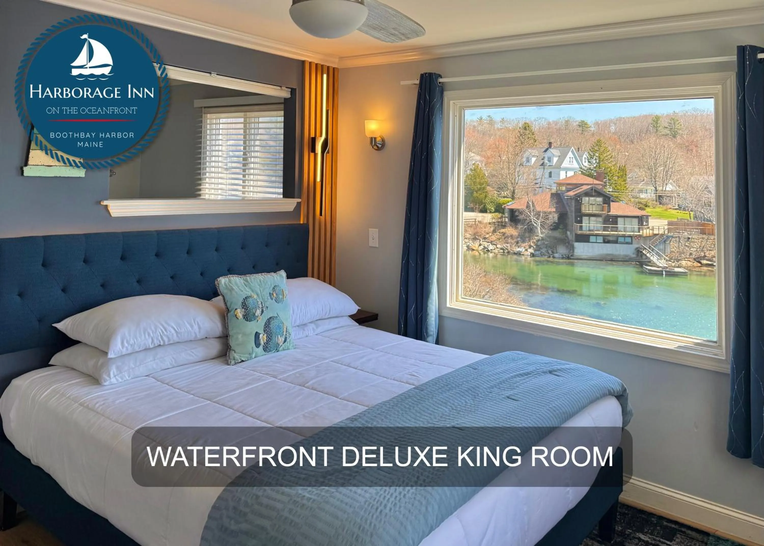 Bed in Harborage Inn on the Oceanfront