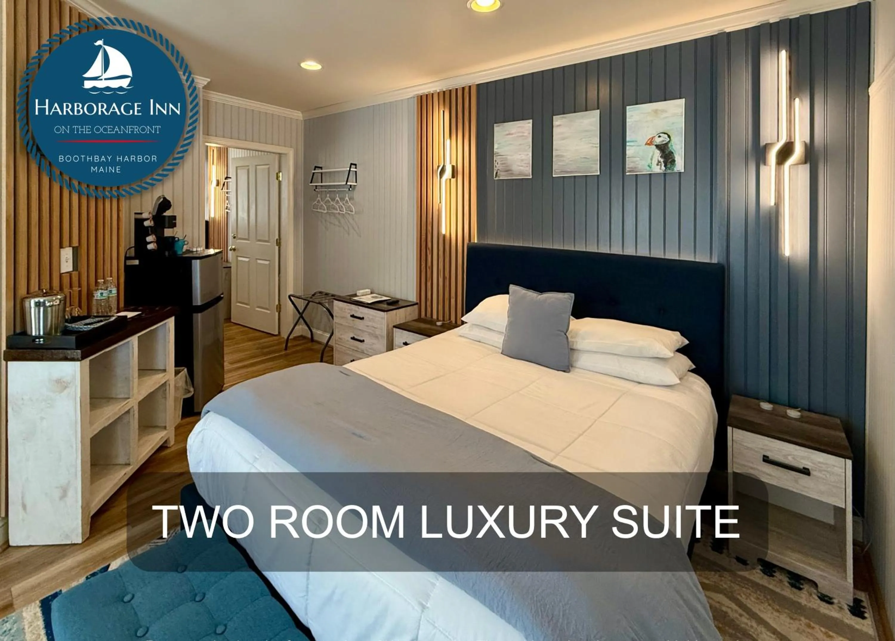 Bed in Harborage Inn on the Oceanfront