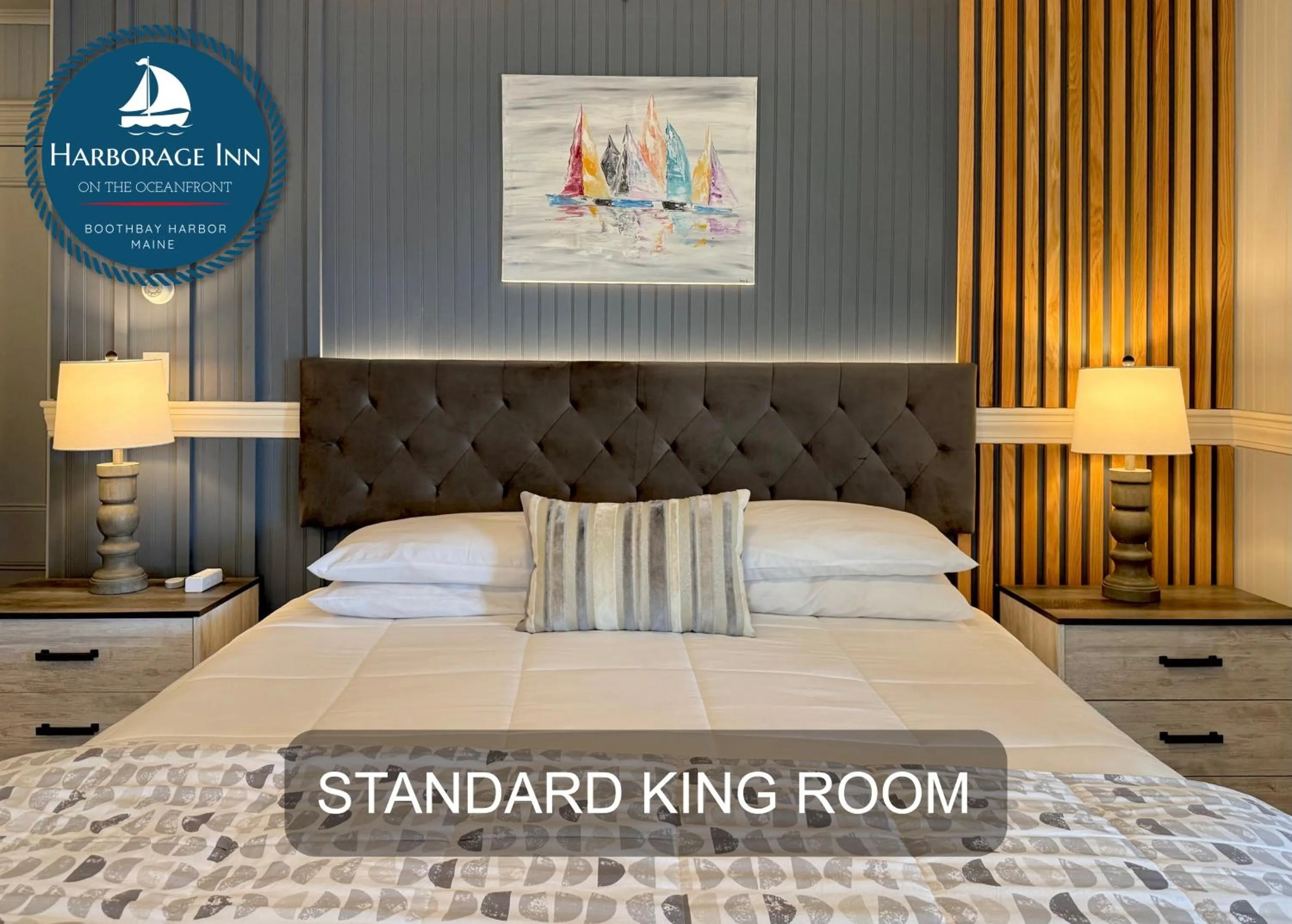 Bed in Harborage Inn on the Oceanfront