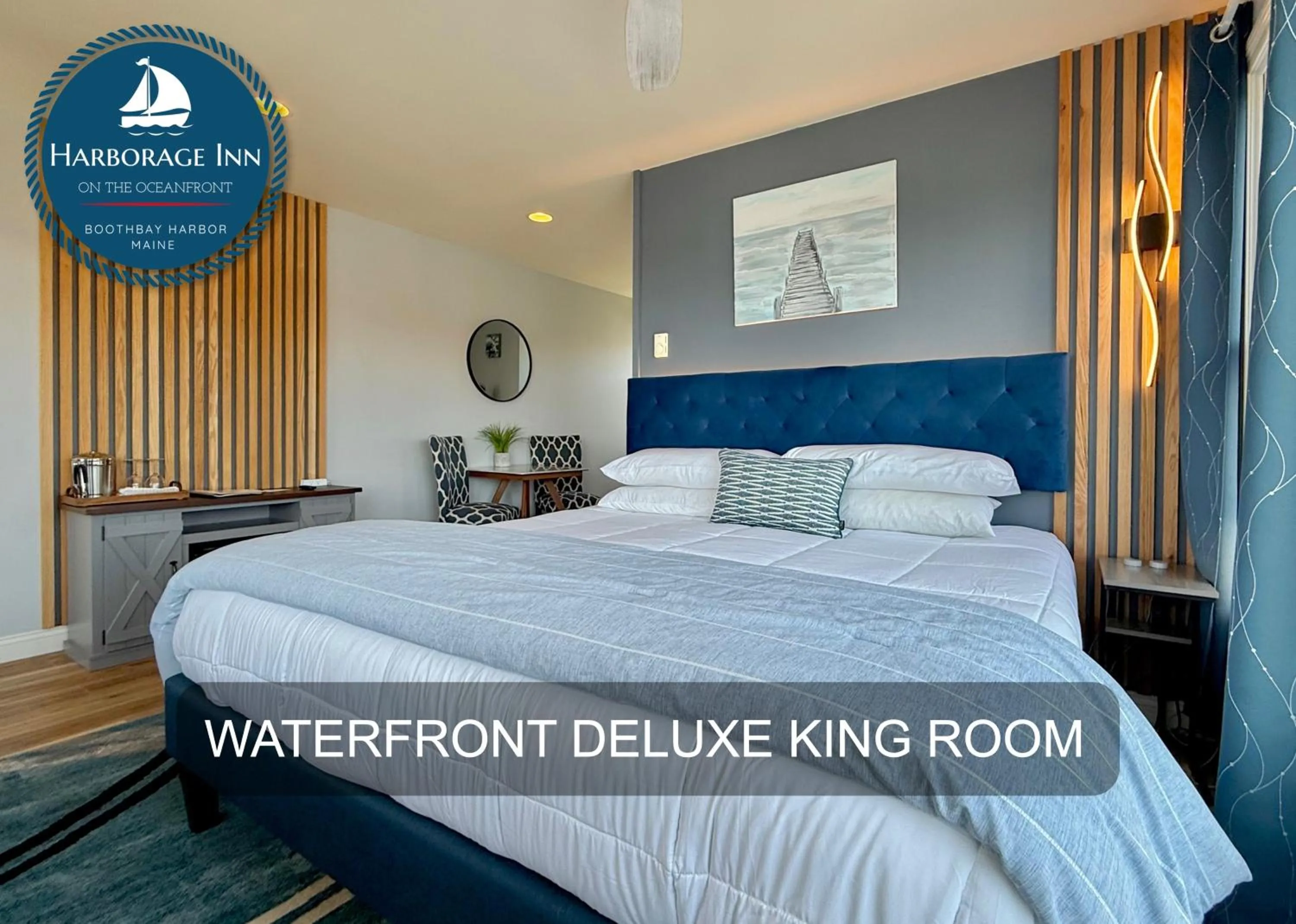 Bed in Harborage Inn on the Oceanfront