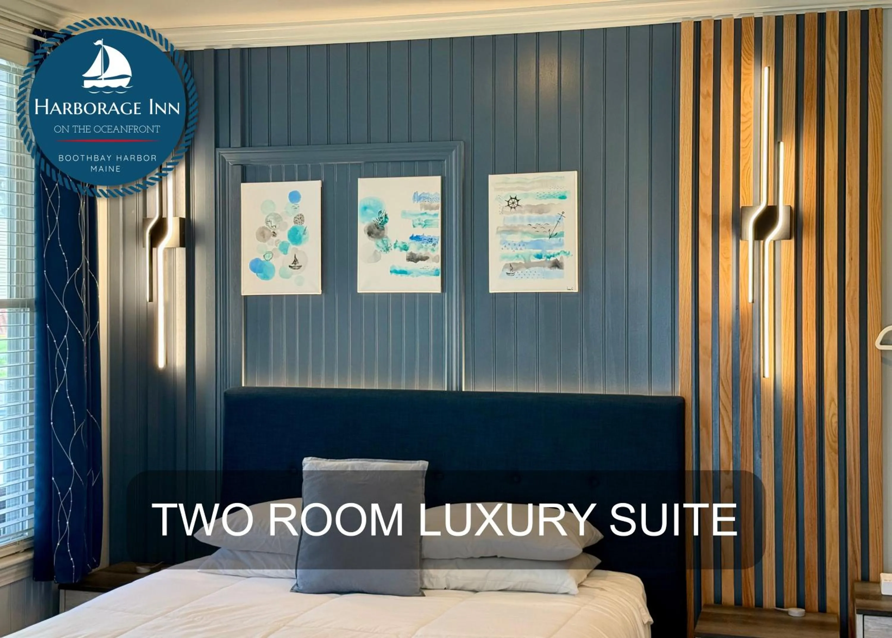 Bed in Harborage Inn on the Oceanfront