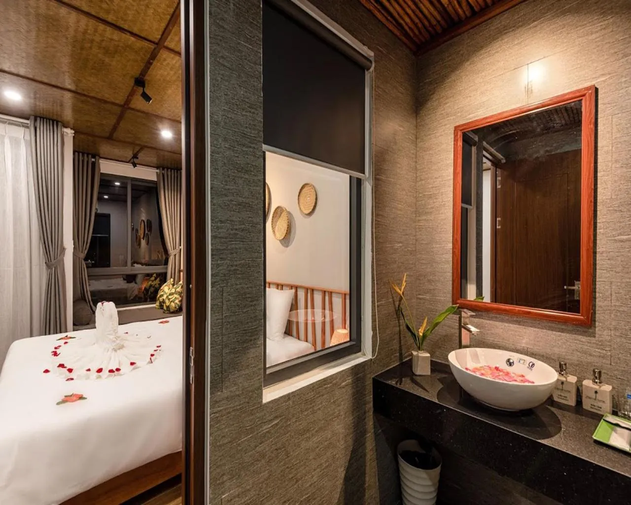 Bathroom, Bed in Tropical Home Villa