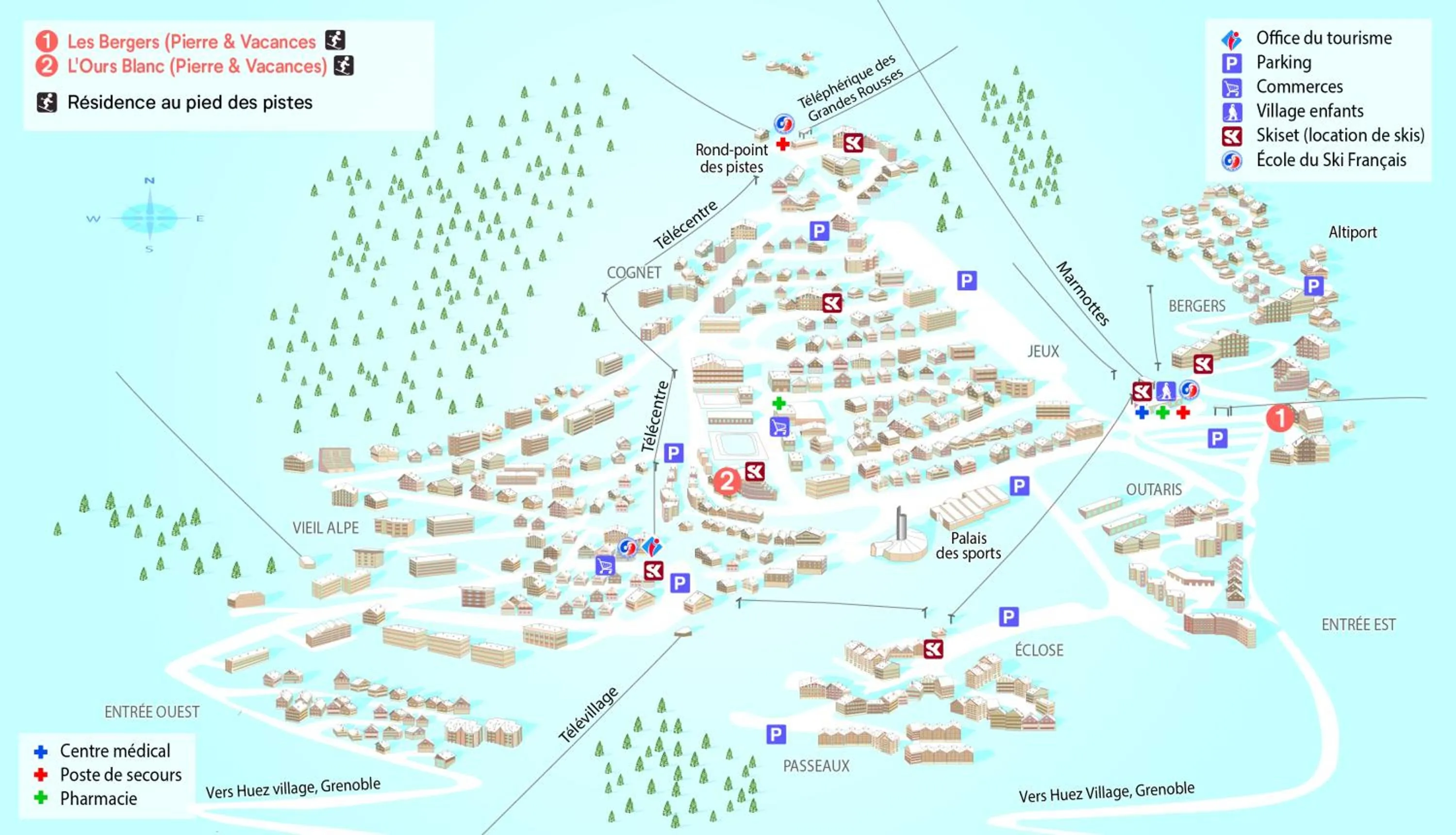 Bird's eye view in Résidence Pierre & Vacances Les Bergers