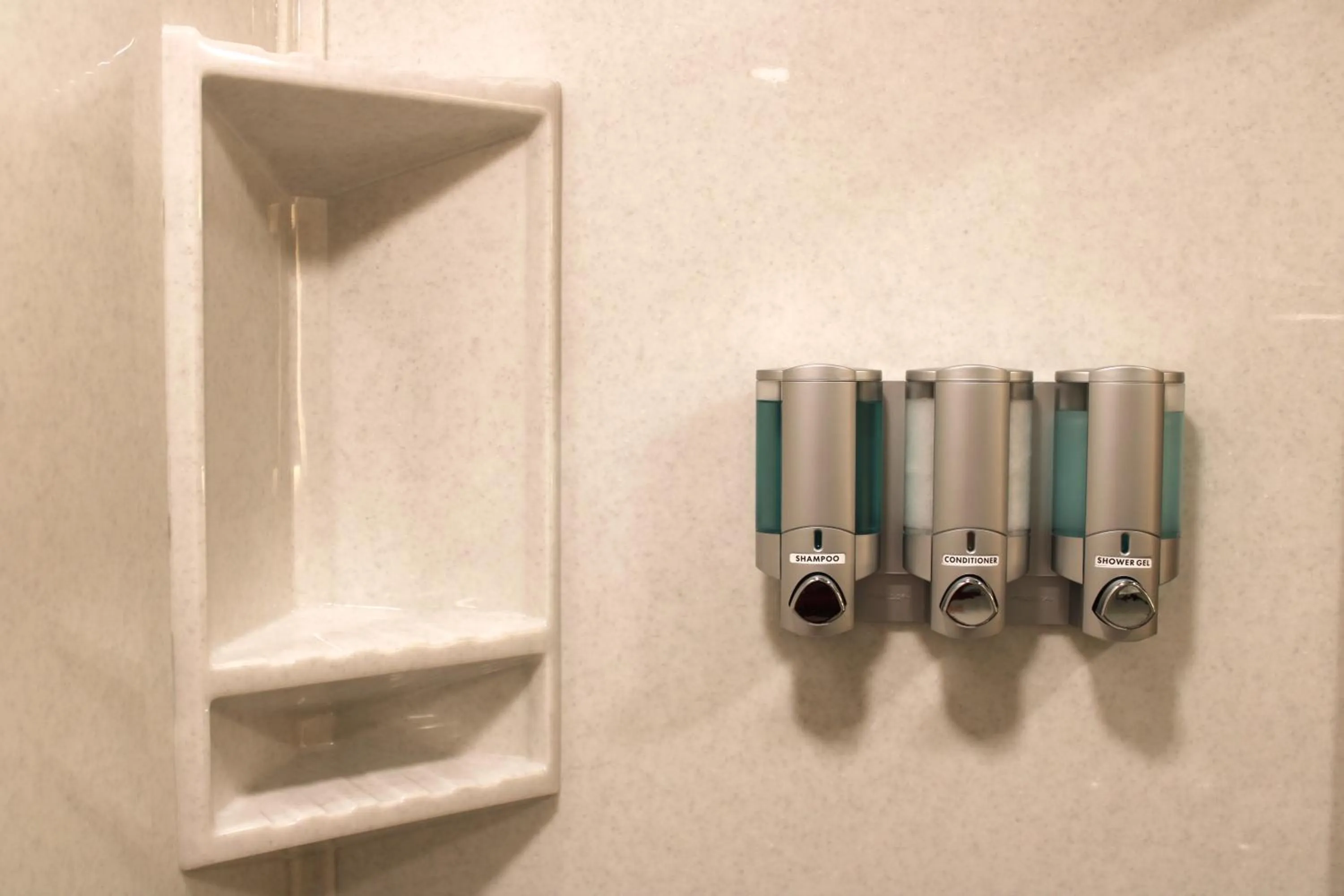 Shower in Boarders Inn and Suites by Cobblestone Lamar Missouri