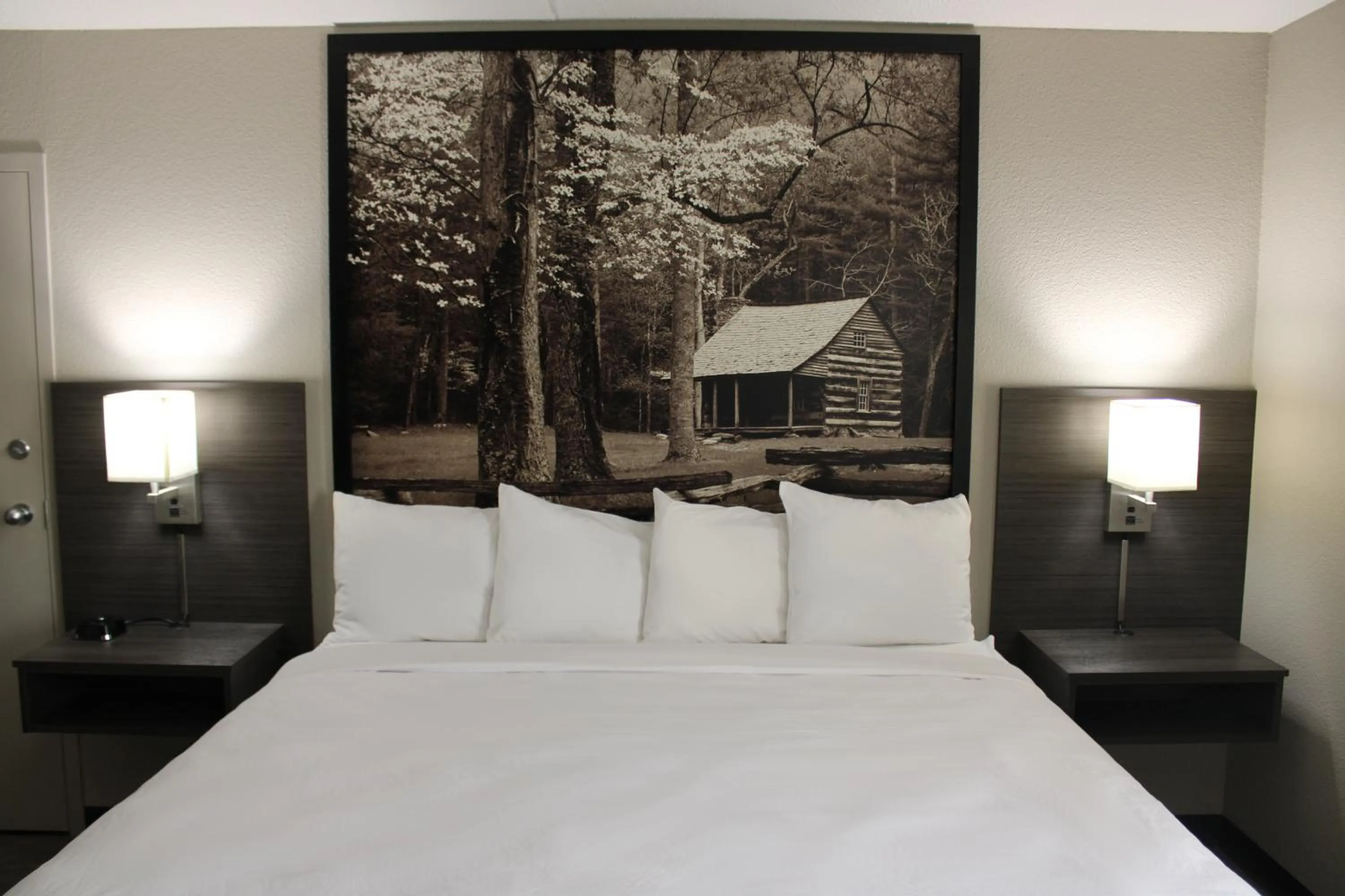 Bed in Boarders Inn and Suites by Cobblestone Lamar Missouri