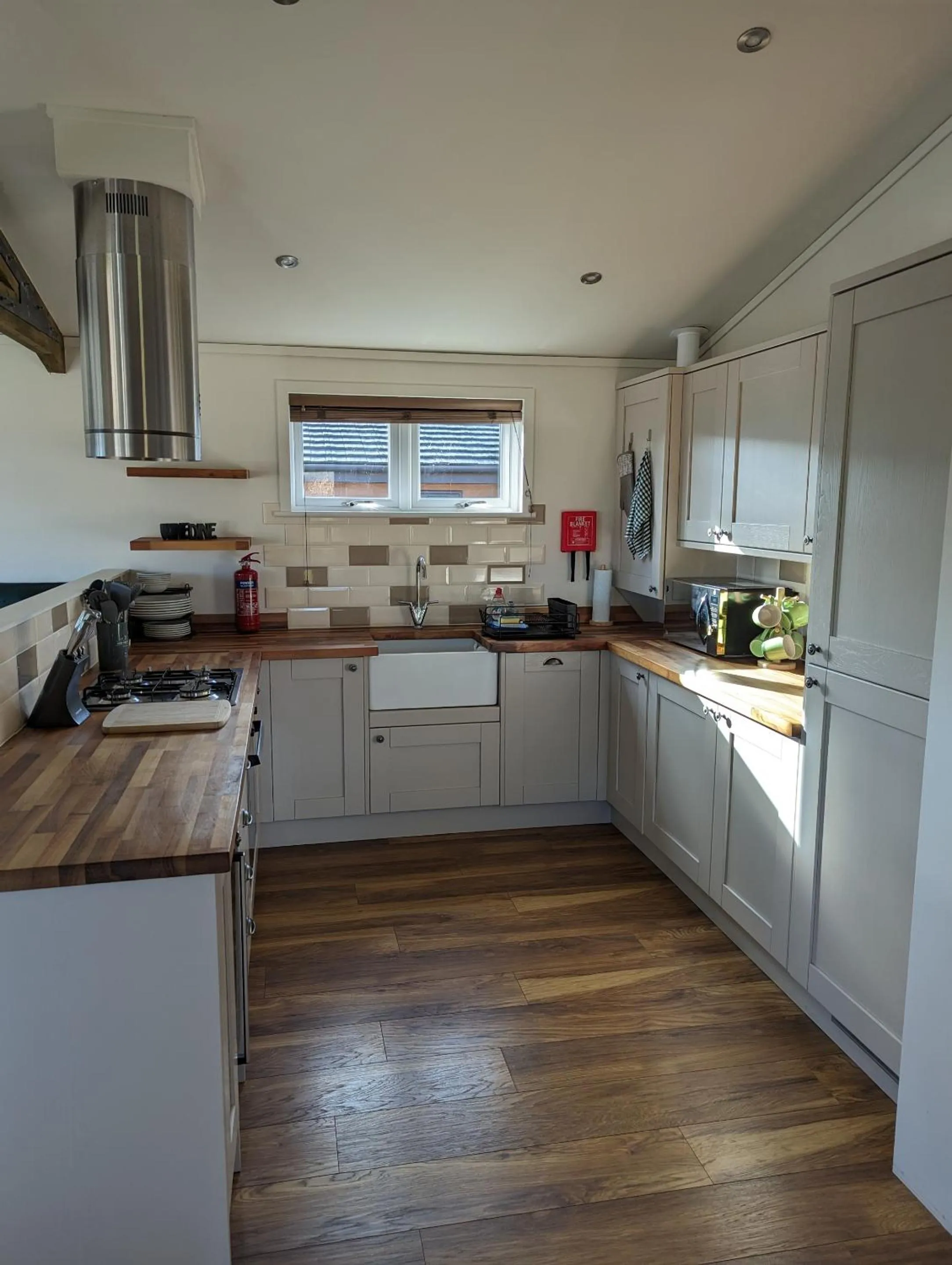 Kitchen or kitchenette in Great Trethew Hotel - Self Catering Lodges - Bar & Restaurant