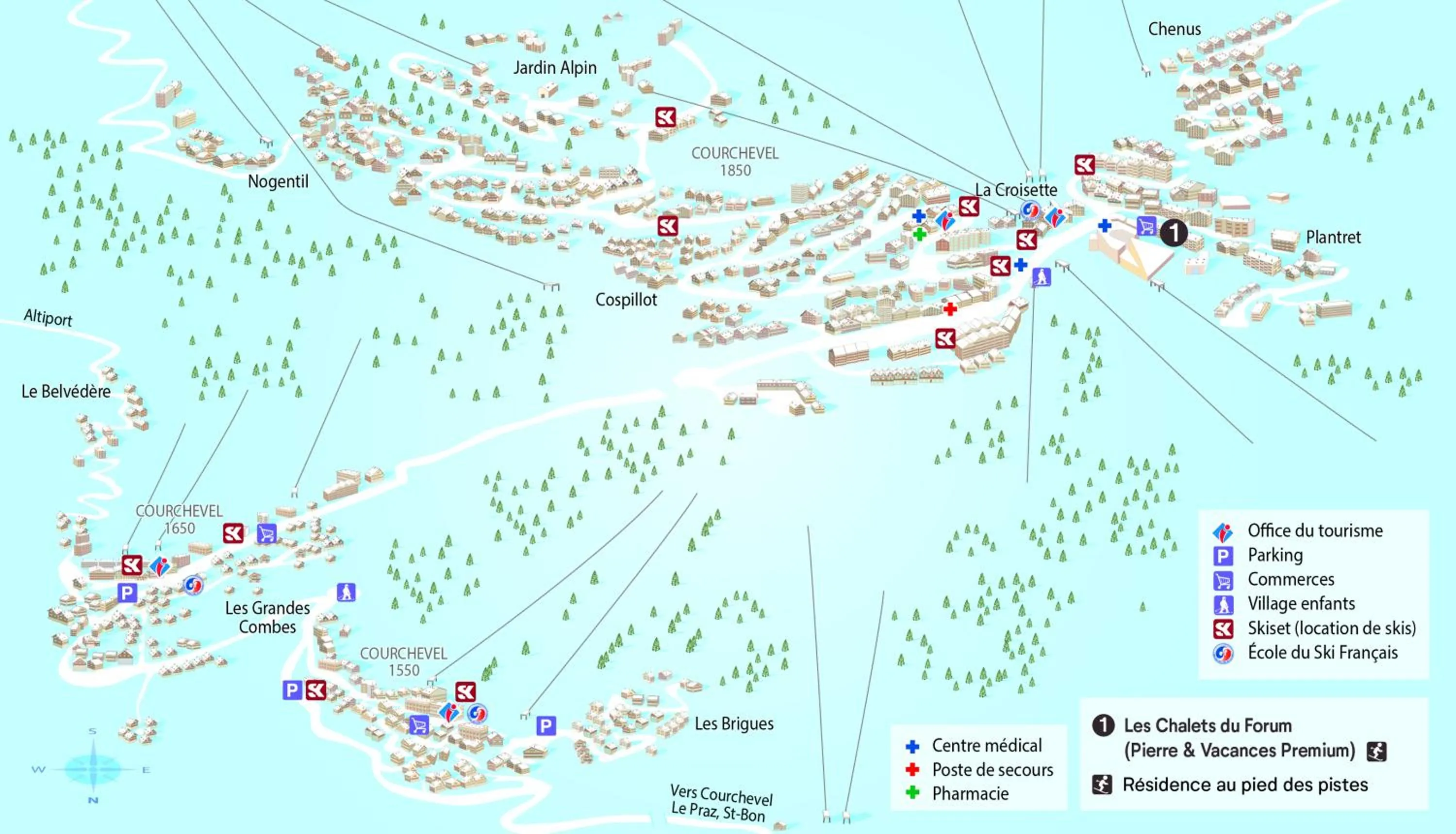 Bird's eye view in Résidence Pierre & Vacances Premium Les Chalets du Forum