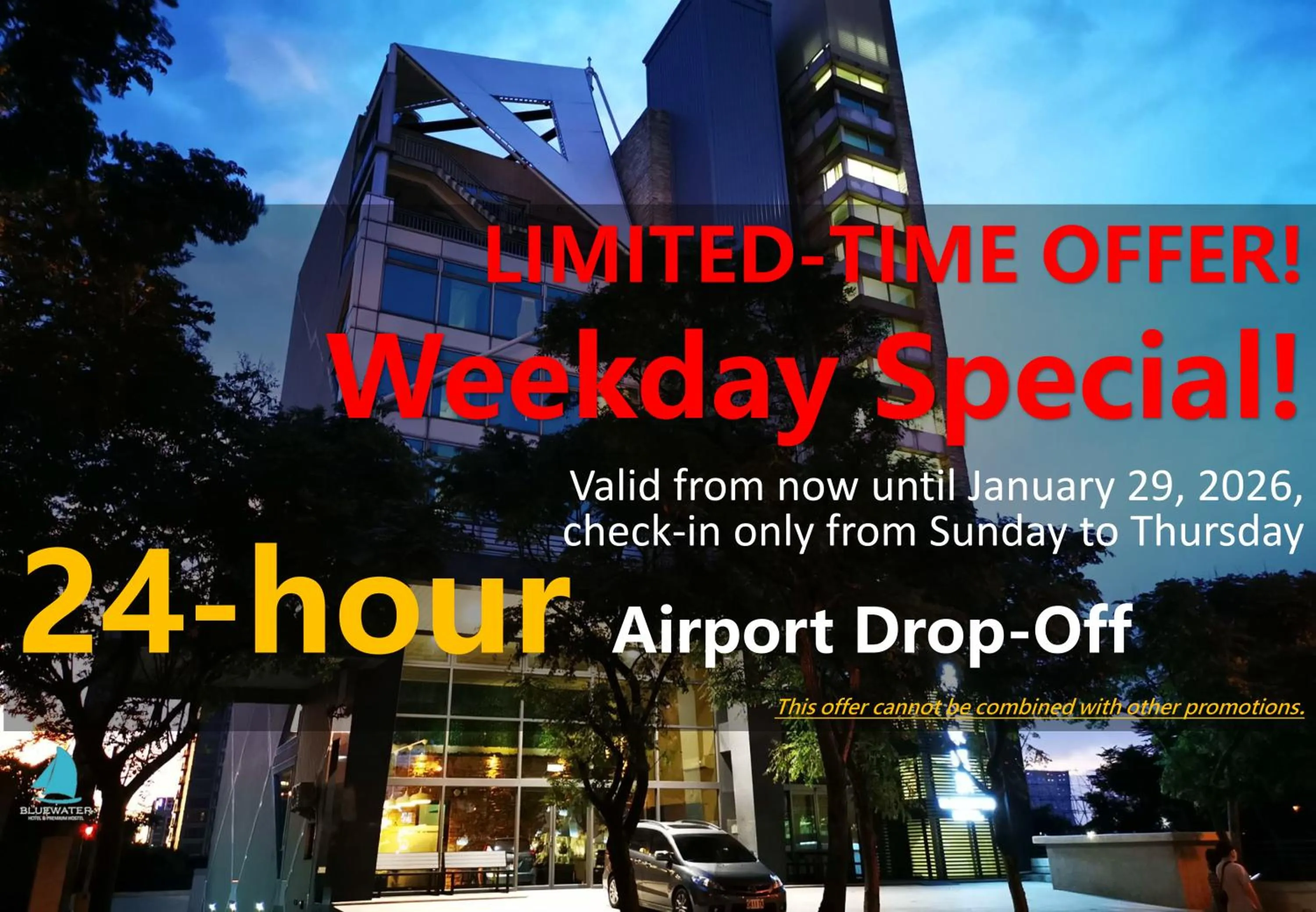 shuttle in Bluewater Hotel Xpark Gloria Outlets Taoyuan Baseball Stadium