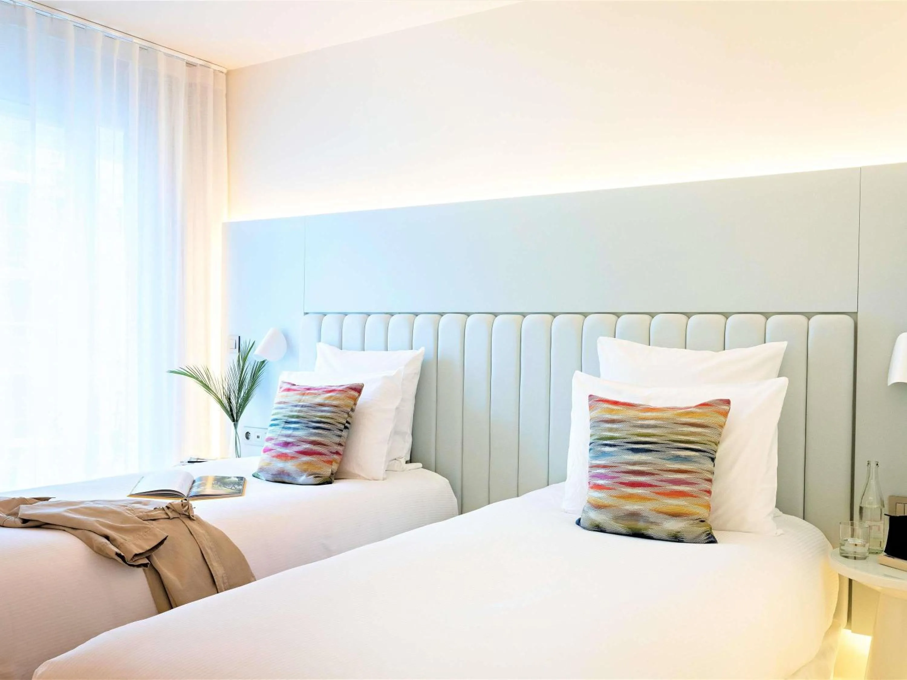 Bedroom, Bed in Croisette Beach Hotel Cannes - MGallery Collection