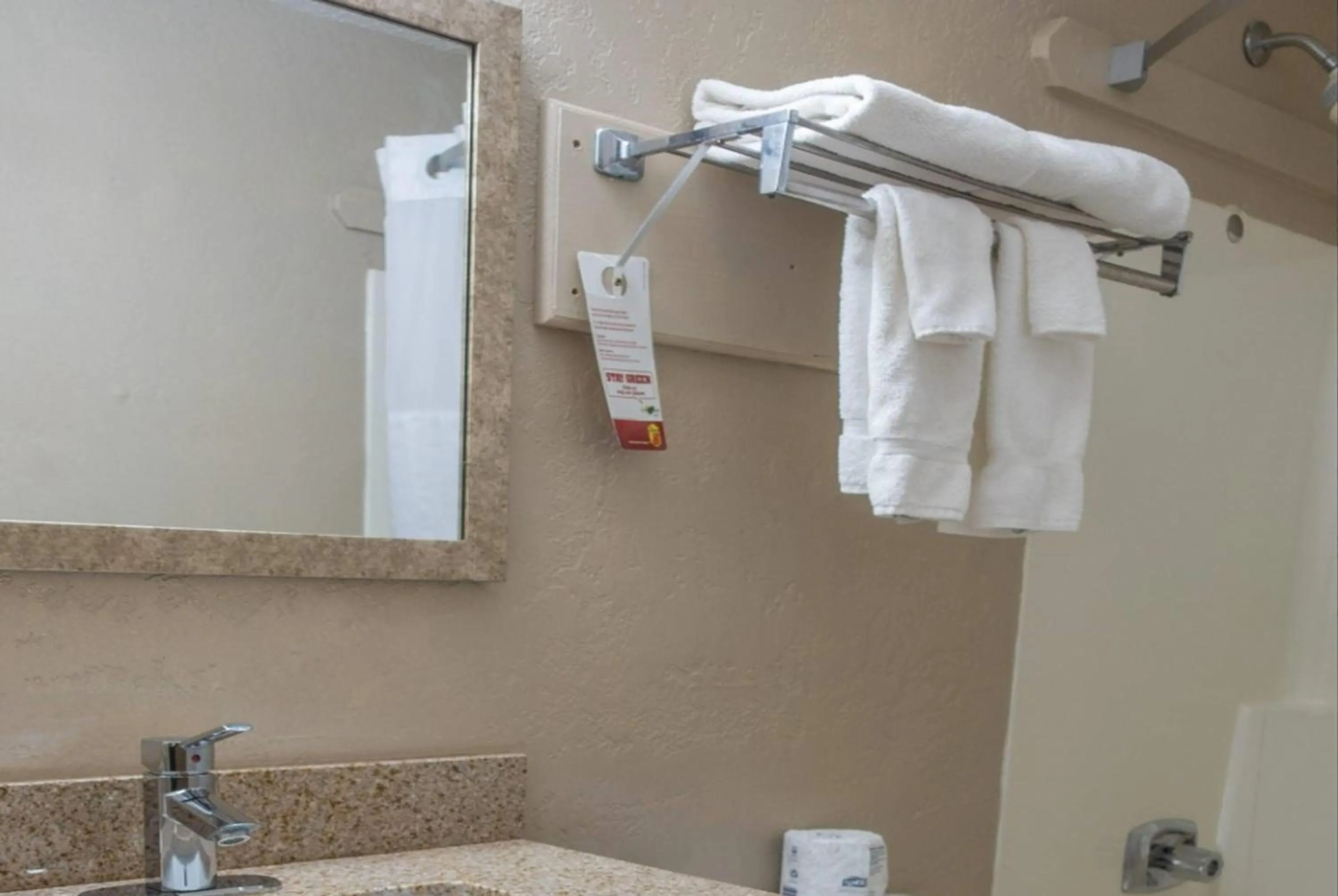 Bathroom in Super 8 by Wyndham Miles City