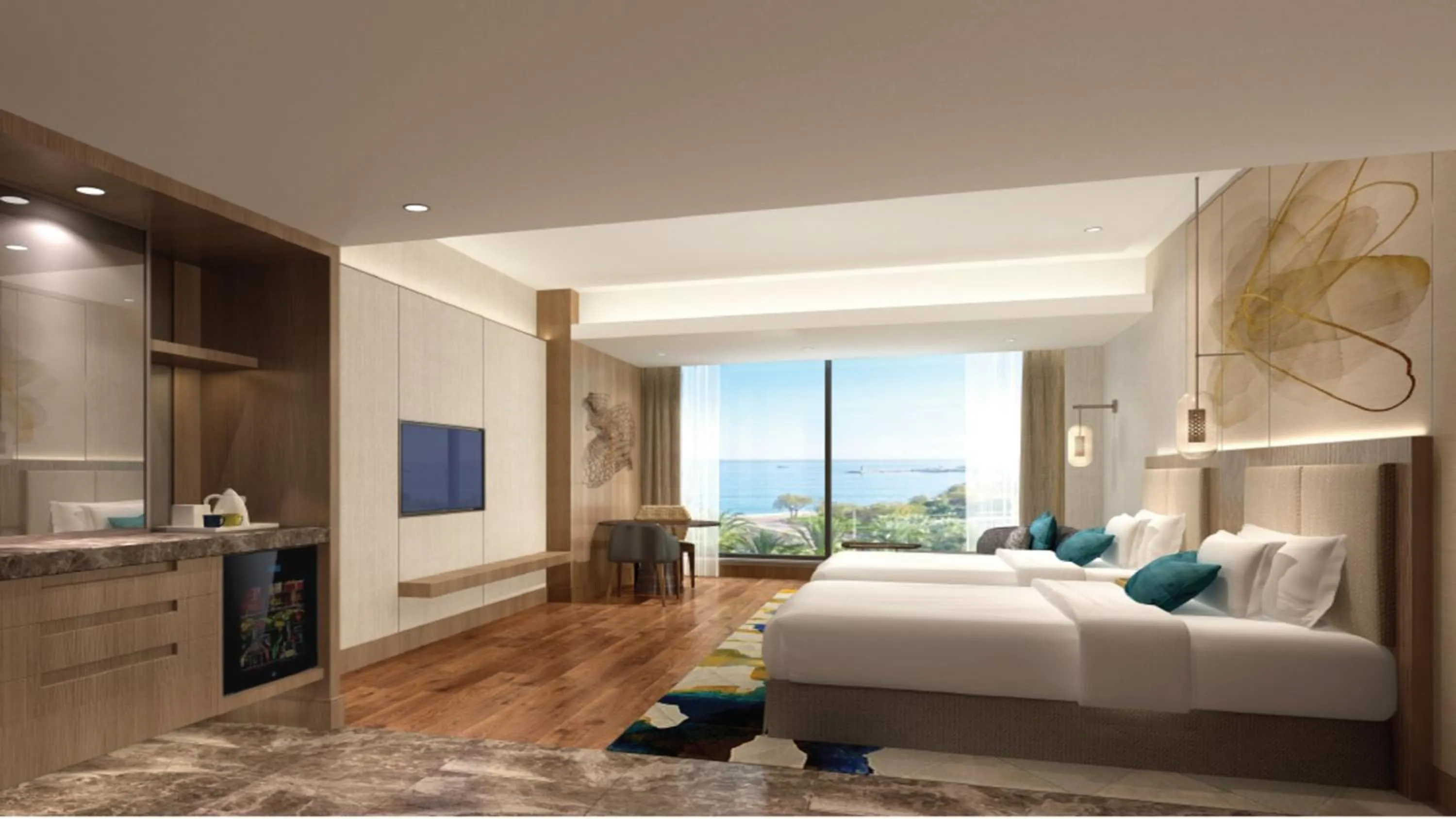 Photo of the whole room, Bed in Crowne Plaza Beihai Silver Beach by IHG