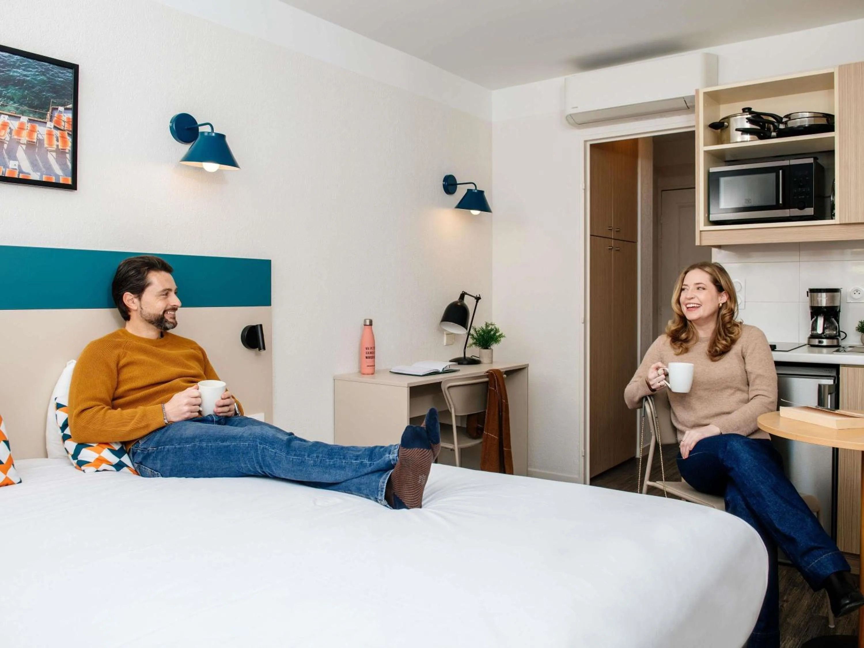 Bedroom, Bed in Aparthotel Adagio Access Marseille Prado Périer