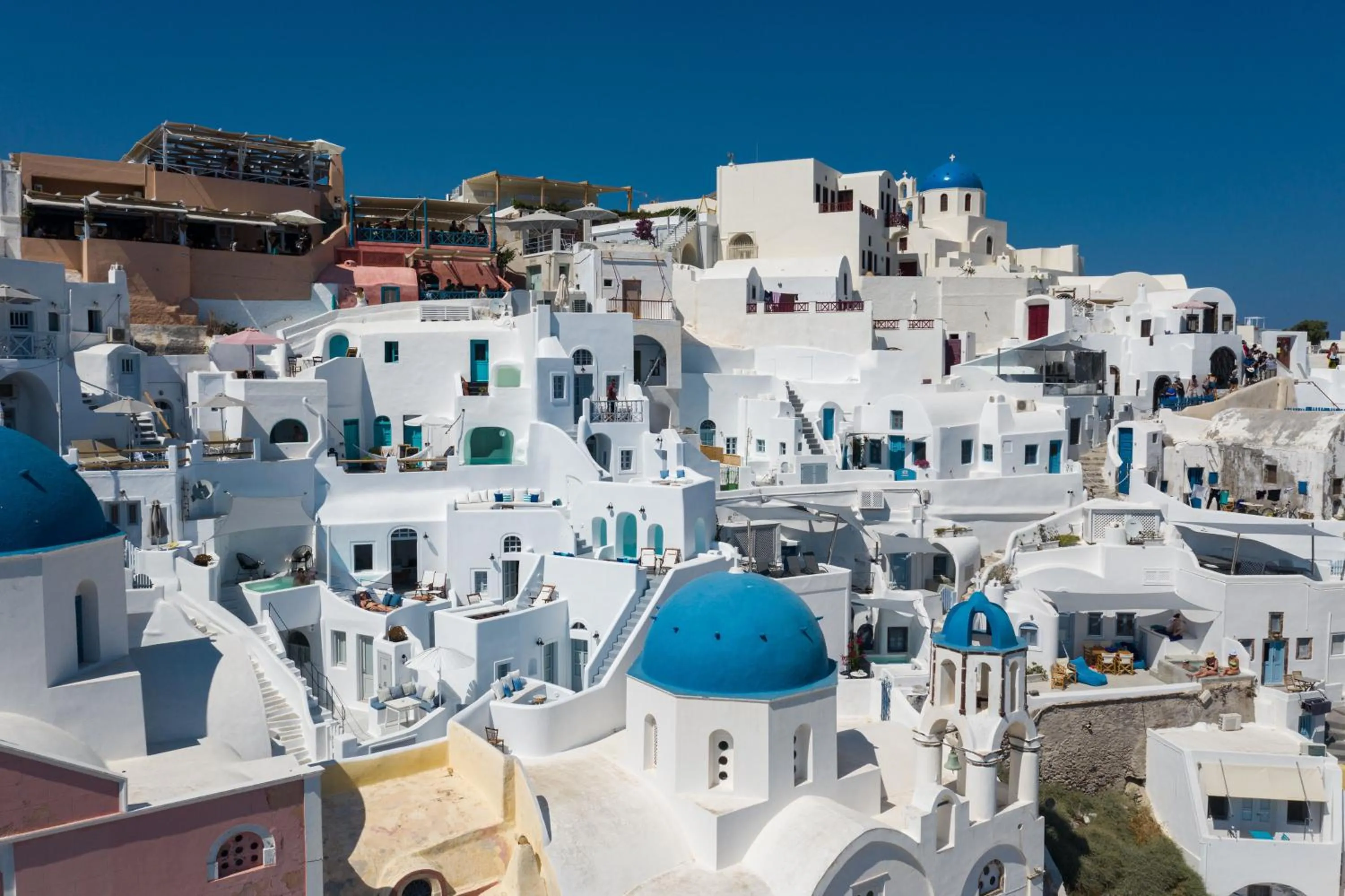 Bird's eye view in Oia Spirit Boutique Residences