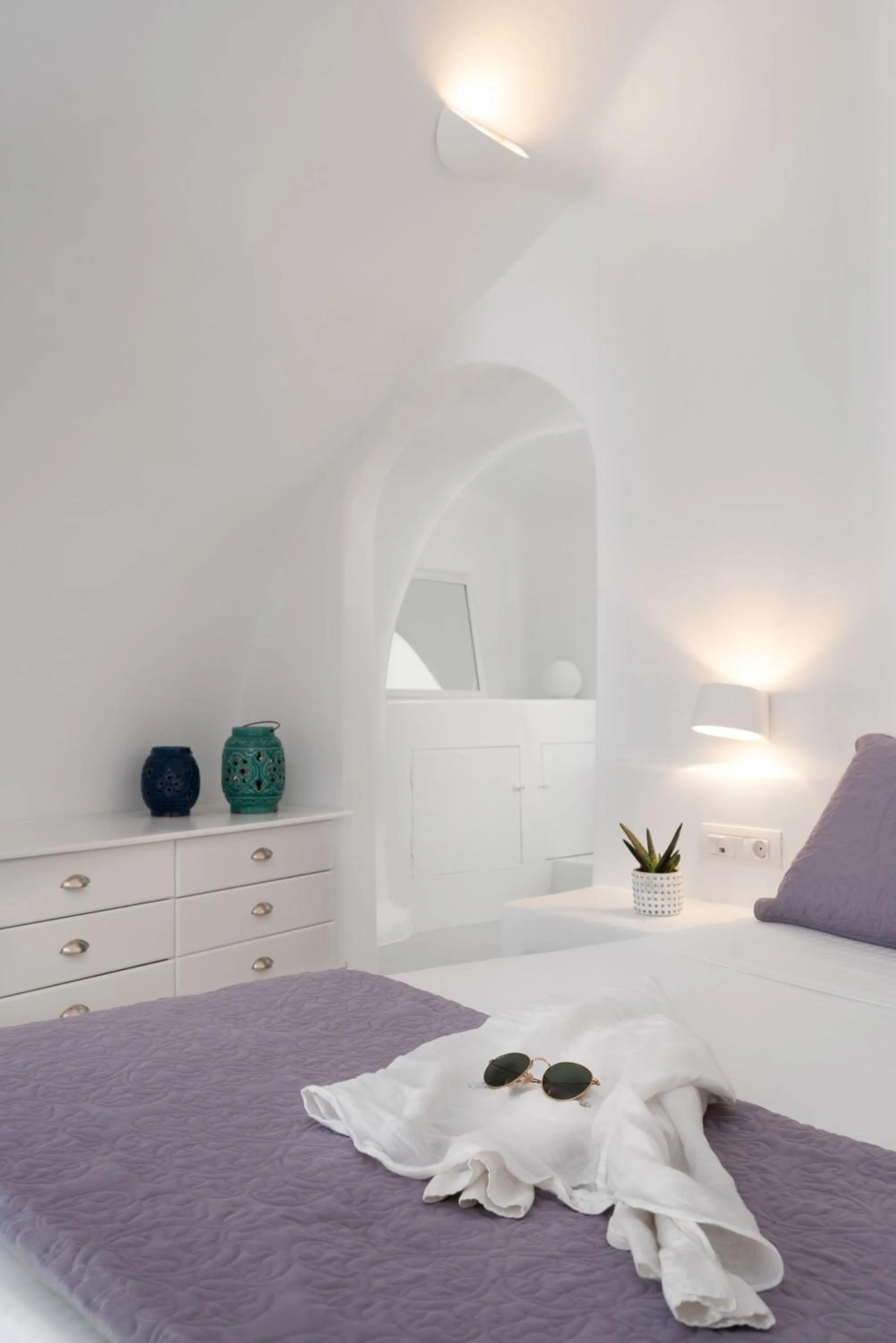Bedroom, Bed in Oia Spirit Boutique Residences