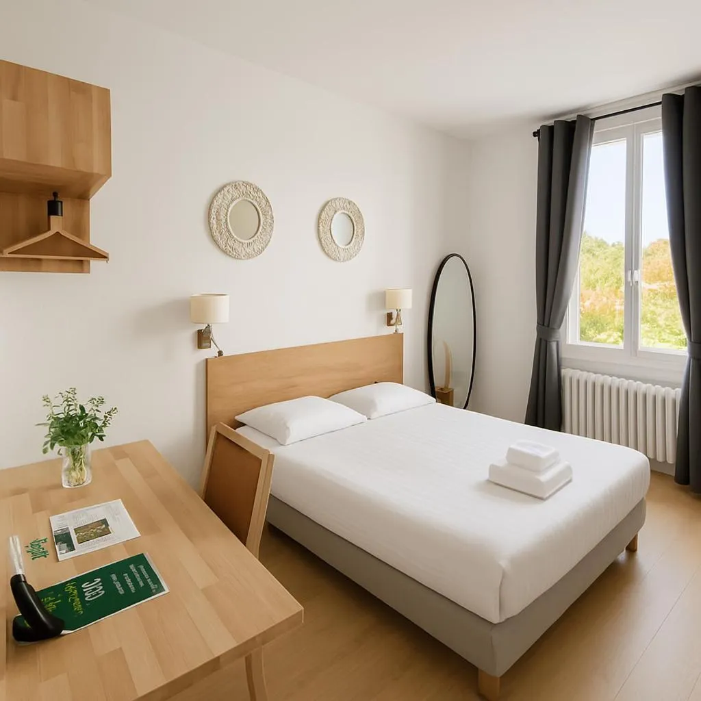 Photo of the whole room, Bed in Logis Hôtel du Cirque Troyes centre historique