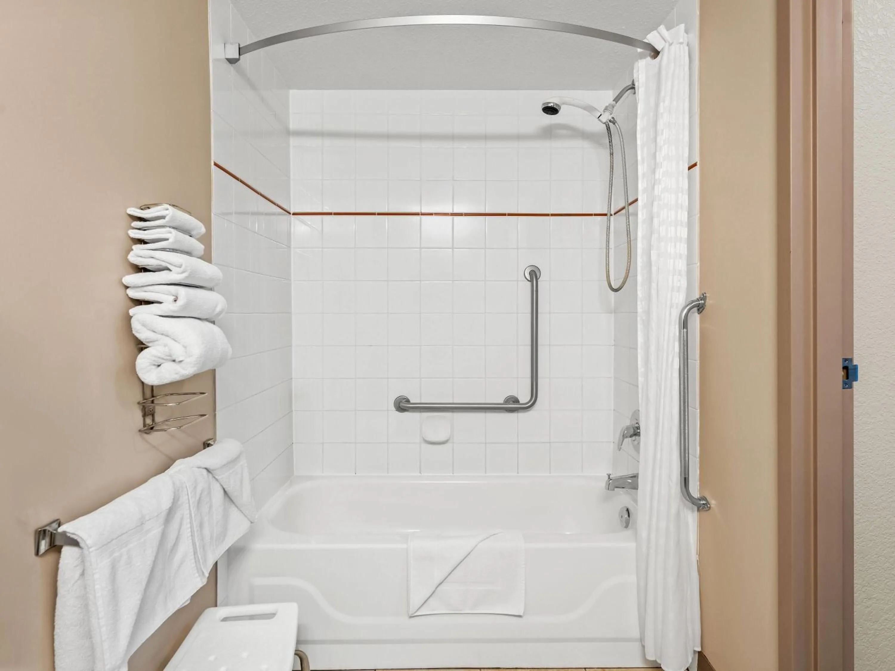 Bathroom in Super 8 by Wyndham Meadow Lake