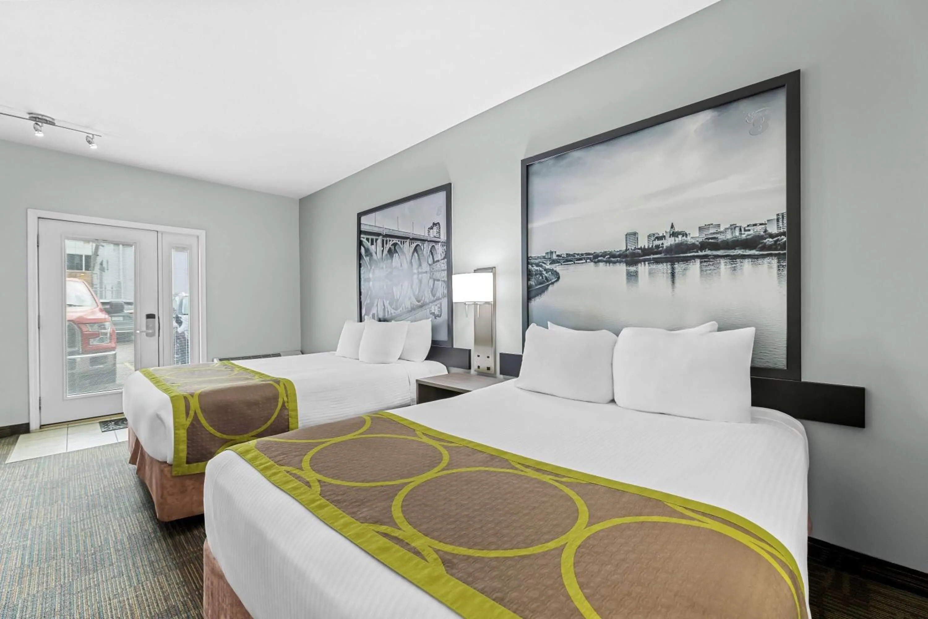 Bed in Super 8 by Wyndham Saskatoon Near Saskatoon Airport