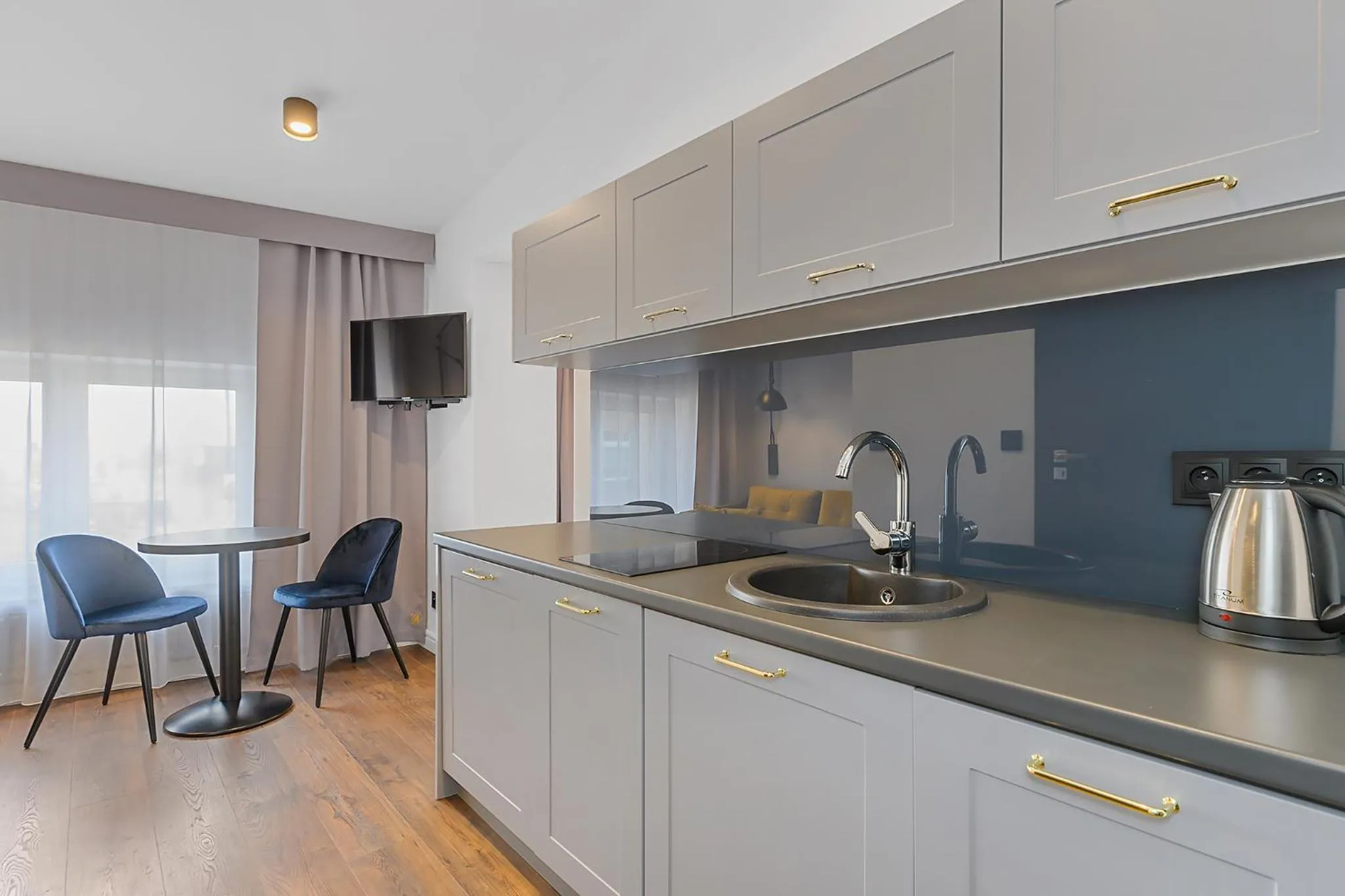 Kitchen or kitchenette in Aparthotel Krzywa Kamienica