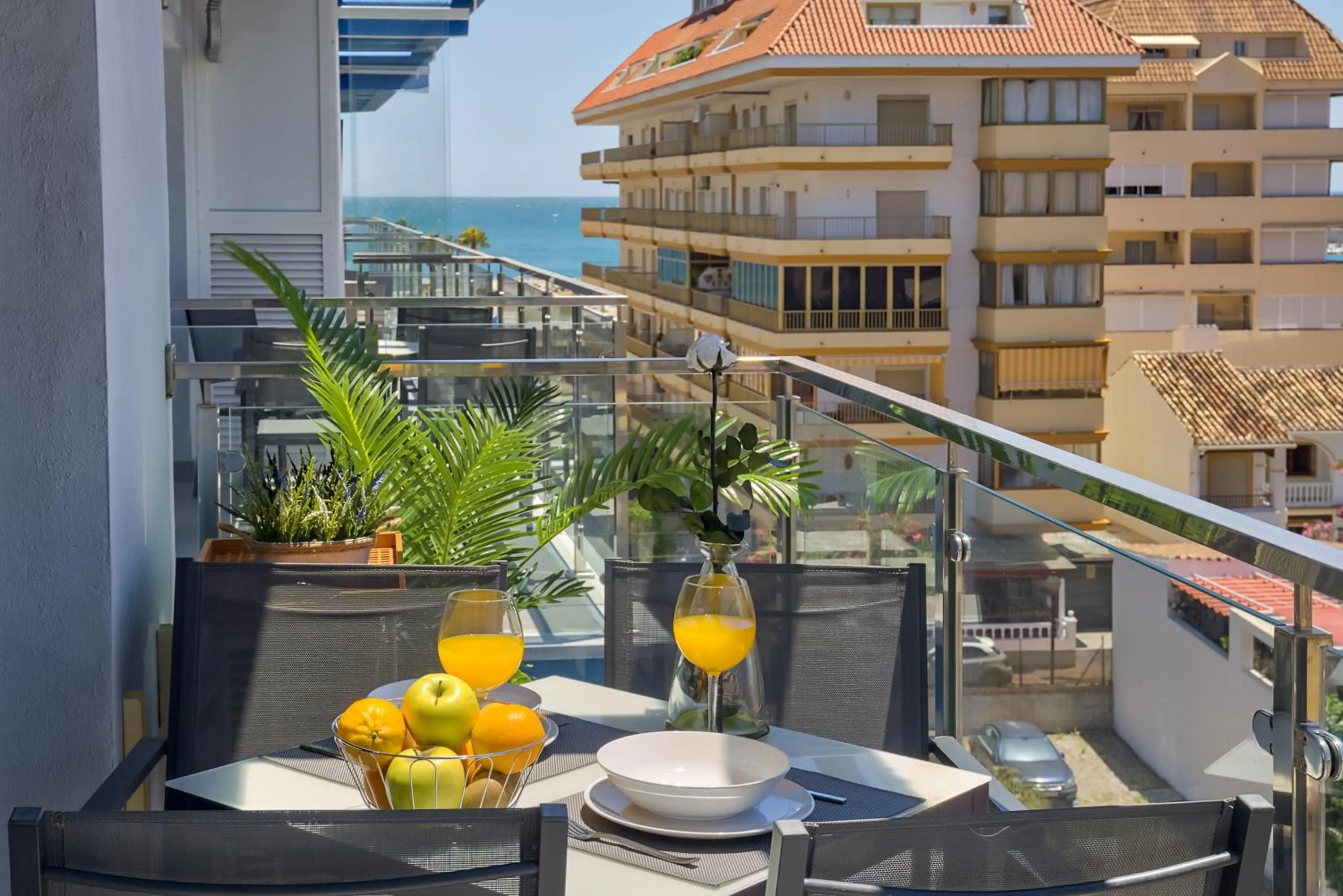 Balcony/Terrace in Sur Suites La Dorada, centricos soleados a pocos metros de la Playa y con Parking Opcional