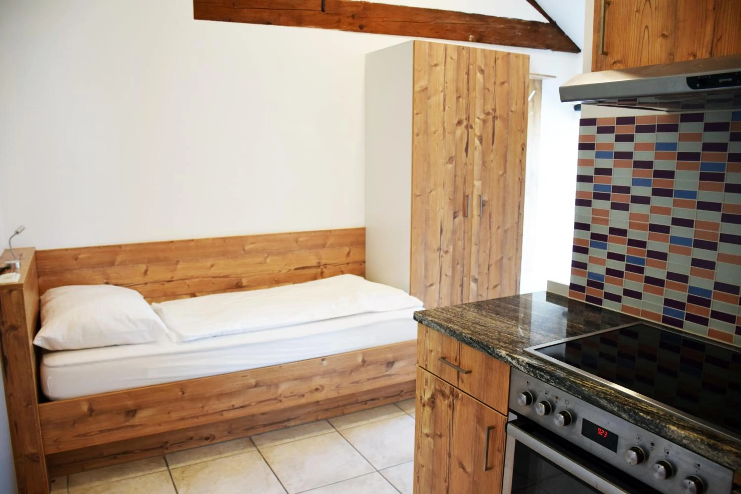 Kitchen or kitchenette, Bed in Apartment´s Marchtrenk