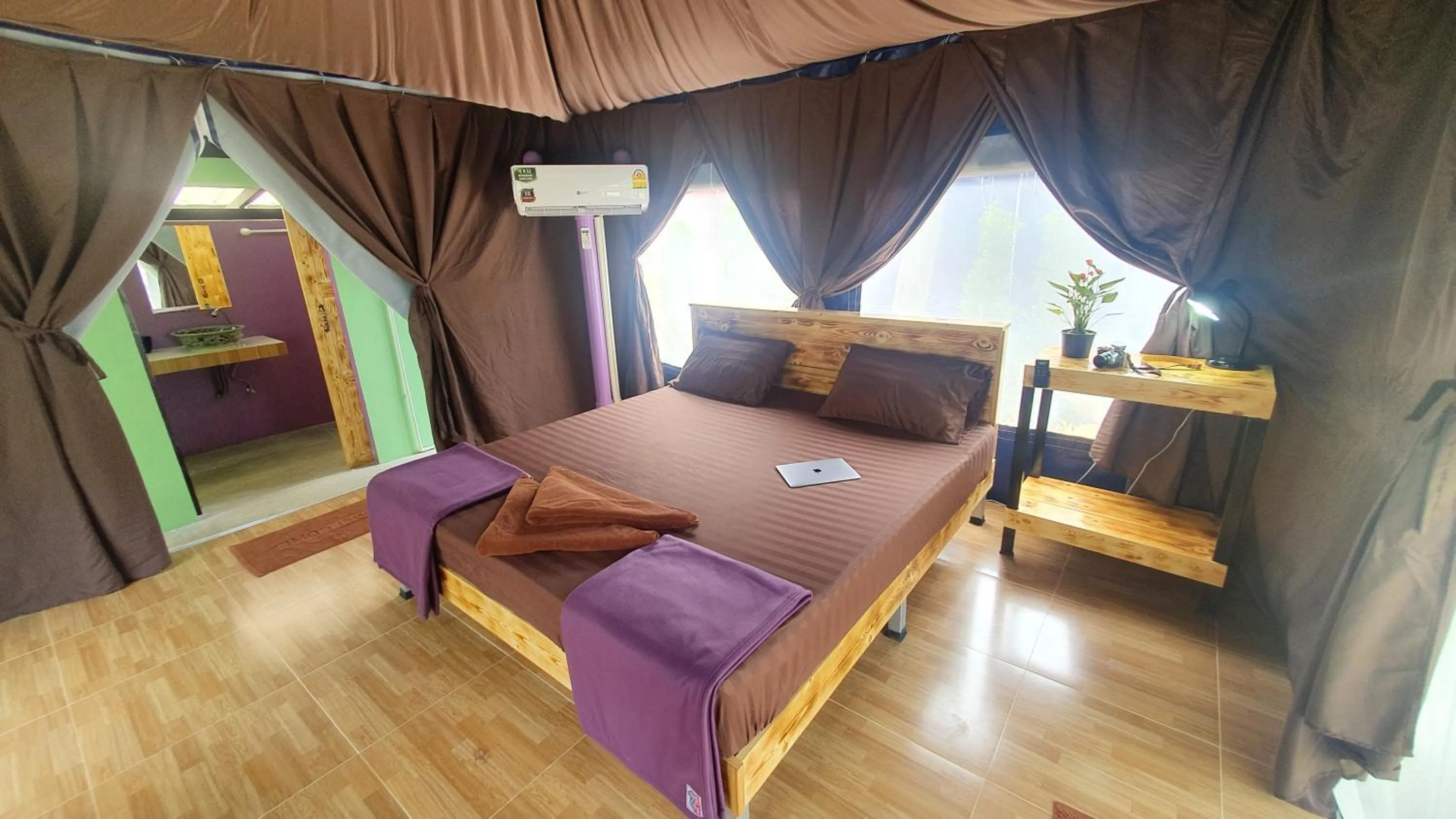 Bed in Moonshine Resort Chumphon